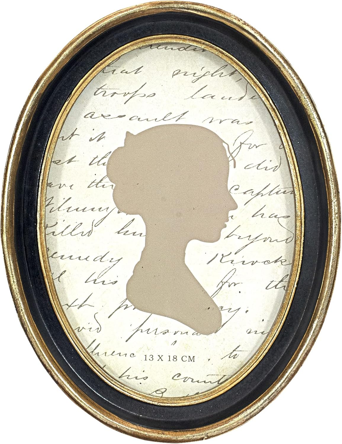 AELS 4X6 Inch Vintage Picture Frame, Elegant Antique Photo Frames with Glass Front, Photo Display, Tabletop Wall Hanging, Gift Ideas, Black Oval with Gold Trim