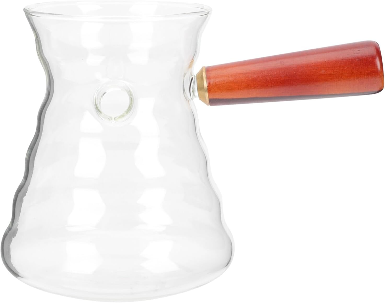 MAGICLULU Heat-Resistant Turkish Glass Coffee Kettle 600Ml with Wooden Handle Manual Pour-Over Pot for Home Coffee Brewing and Espresso Preparation image number 1