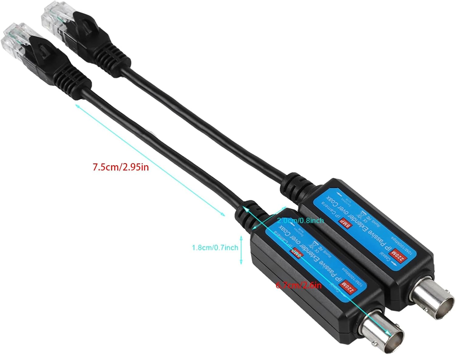 CHICIRIS IP Network Transmitter, Fast Install Network Transmitter/Receiver Extender over Coax HD Camera Upgrade 1Pair, for IP NVR Camera image number 2