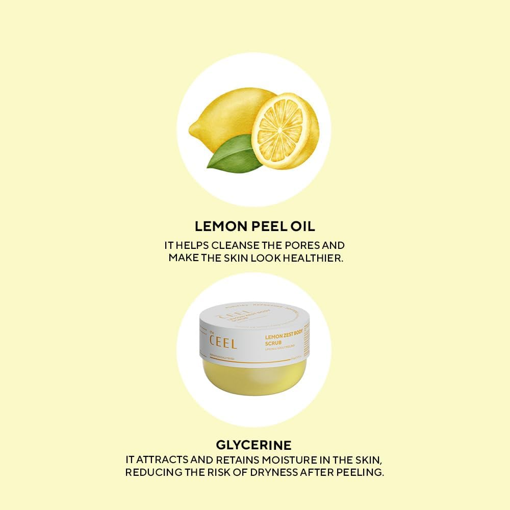 CEEL Lemon Extract Body Scrub 275 G &ndash; Moisturising, Nourishing & Purifying Exfoliant for Radiant Skin image number 5