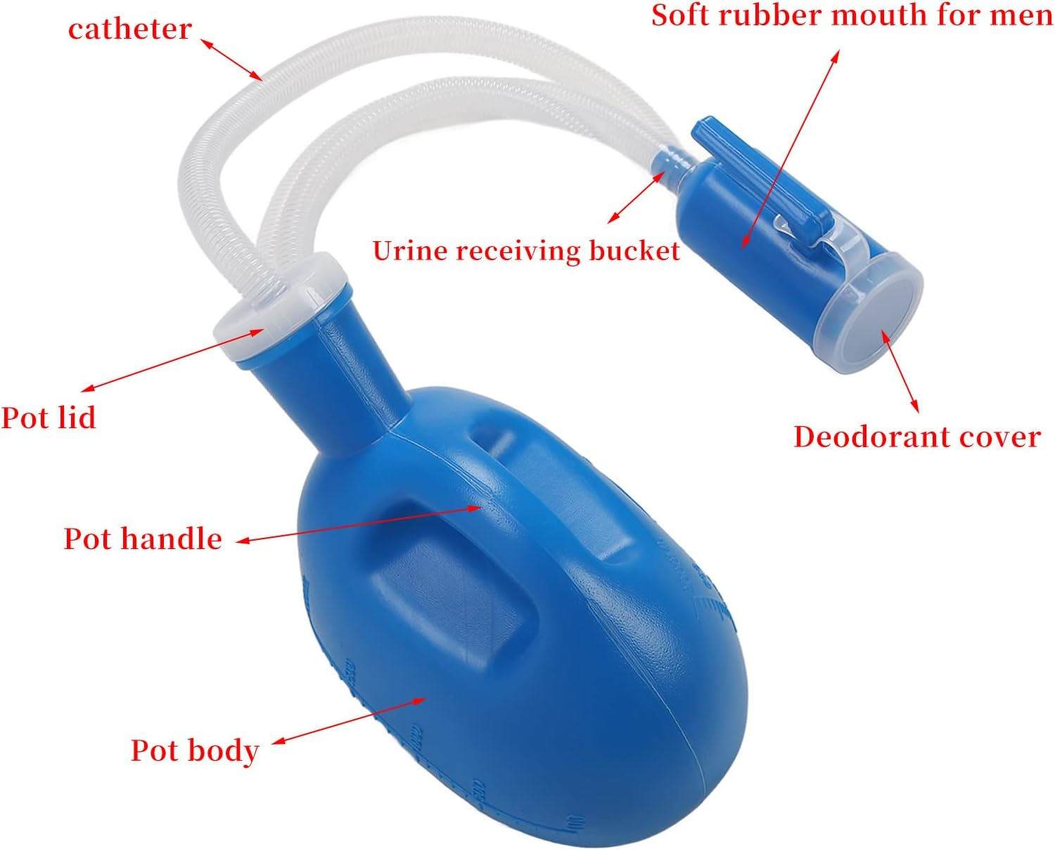 Portable Urinals, 2000Ml Unisex Urinals Large Pee Bottle, Spill Proof Male Urine Bottles with Lid, Telescopic Tube Urinals for Men, Potty Container for Car Home Travel Hospital image number 1