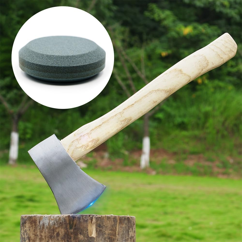Multi-Purpose Axe Sharpening Stone, 1Pc round Axe Sharpening Stone, Dual Grit Camping Hatchet Sharpening Stone, Dual Grit Multi-Purpose Axe Sharpener& Hatchet Sharpening Stone Grinding Tool image number 4