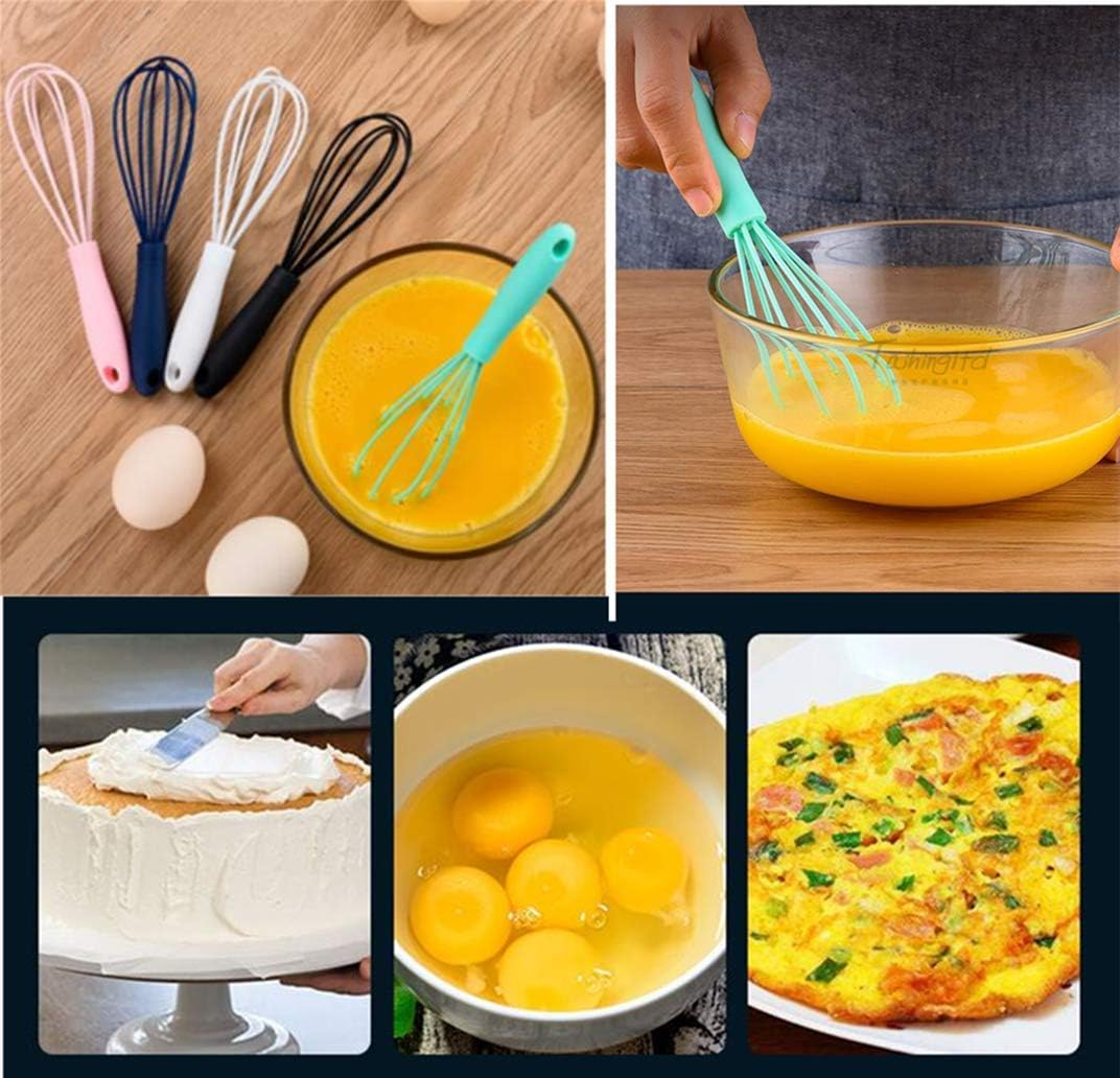 Silicone Whisk -5 Pcs Colorful Kitchen Mini Silicone Whisks,Whisk Set Egg Beater for Blending Whisking Beating Stirring Cooking Baking image number 4