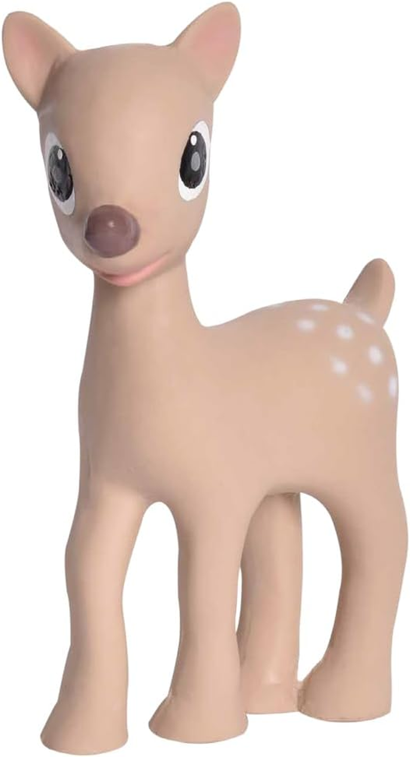 Tikiri Fully Enclosed Ralphie the Deer All Rubber Rattle Teething & Bath Toy image number 1
