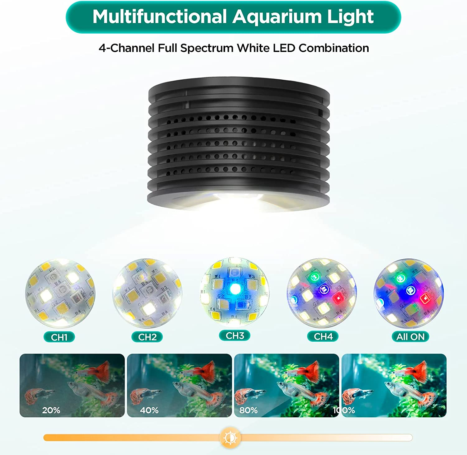 Lominie LED Aquarium Light, Full Spectrum Fish Tank Light, Clip on Freshwater Planted Light Adjustable Gooseneck for Saltwater Coral Fish Tanks, Dimmable Nano Refugium Tank Light Supports Remote Wifi image number 4