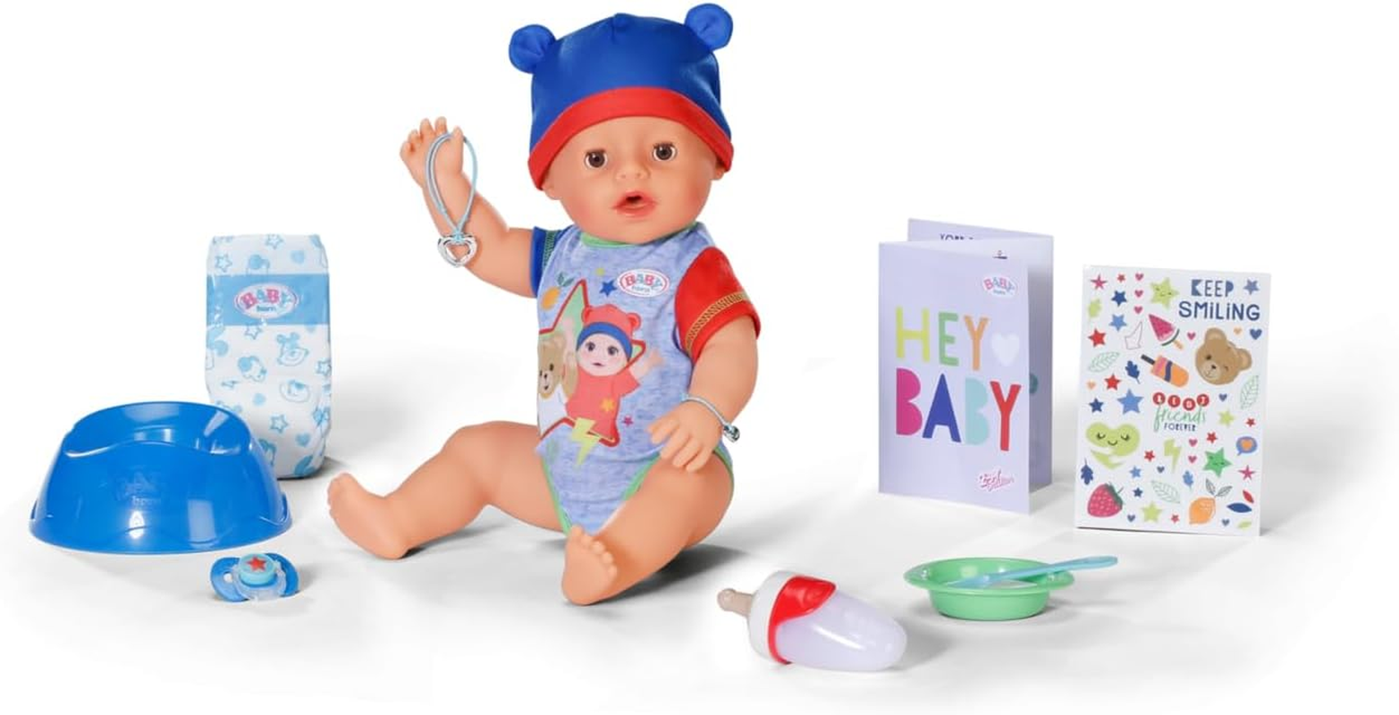 Baby Born Jonas, ​​Baby Doll with 10 Functions and Accessories, for Children Aged 3 and Over, Works without Batteries, 43Cm Tall Doll, 834848 Zapf Creation - Emma In Teddy Style image number 2