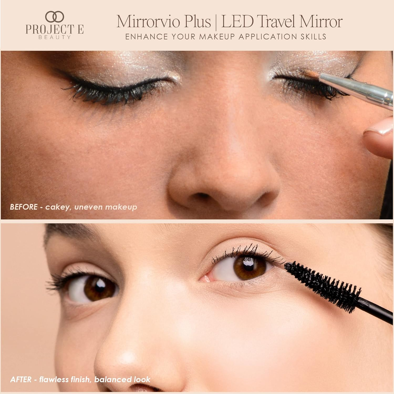 Project E Beauty Mirrorvio plus LED Travel Mirror Lighted Makeup Mirror with 1X 3X 5X Magnification | Rechargeable Vanity Mirror for Desk | 3 Lighting Modes | (1X 3X 5X Magnification) image number 4