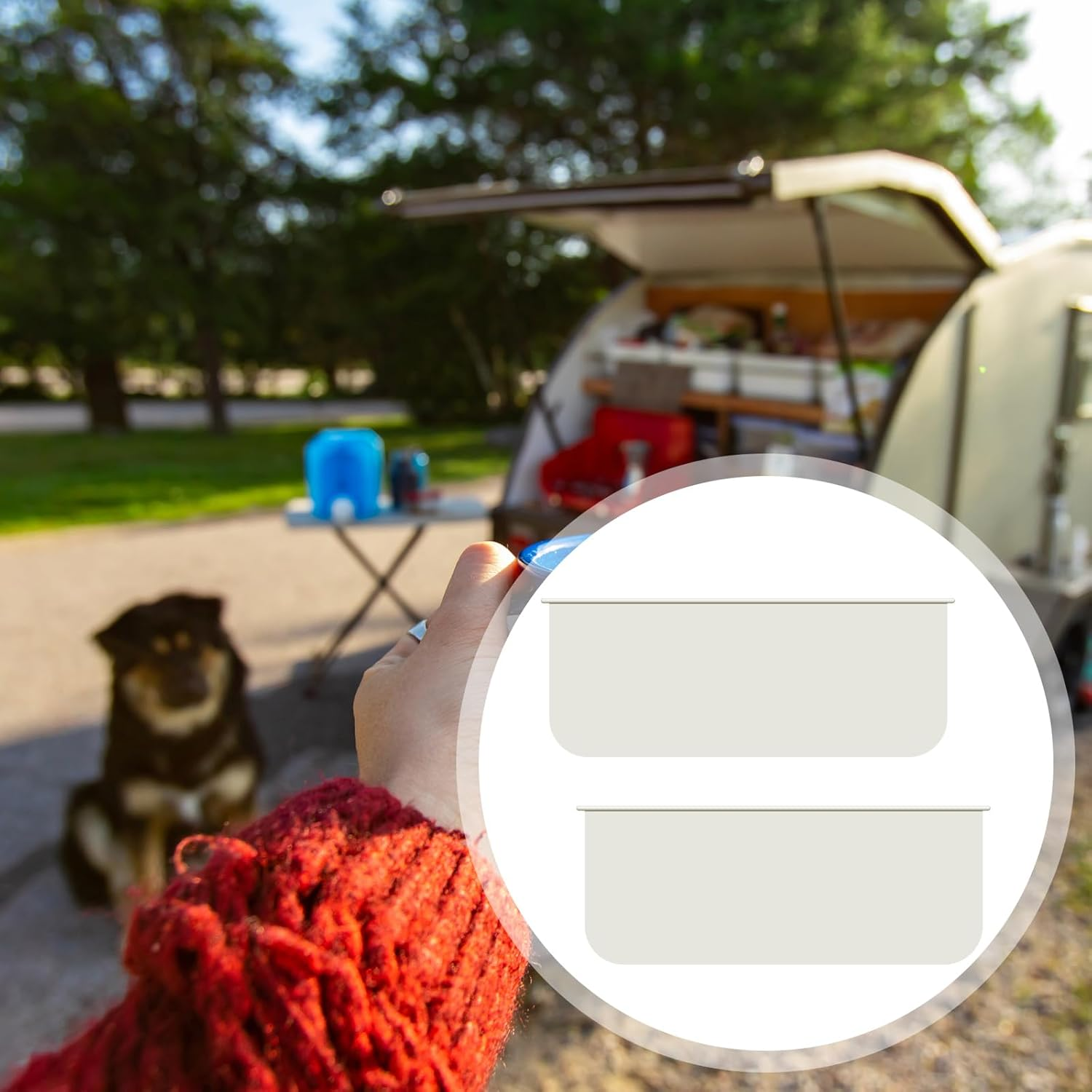 Maasechs 2 Pcs RV Damper Replacement RV Exhaust Vent Cover Exterior Range Stove Vent Cover outside Damper for Camper Trailer Motorhome, White image number 2