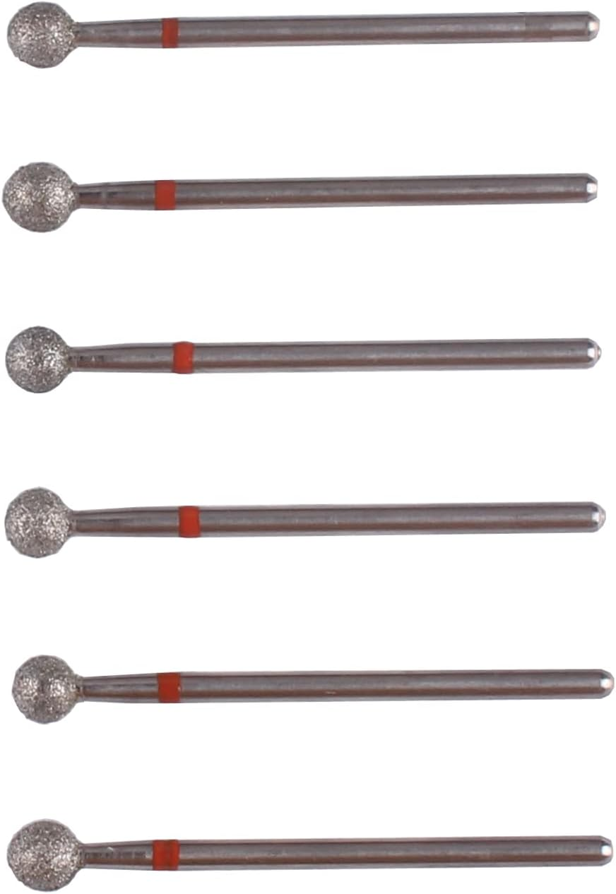 MZCMSL 6Pcs Pro Diamond Ball Bits,Cuticle Drill Bit Set for Russian Manicure,3/32 Shank Efile Bit (&Phi;5.0Mm) image number 4