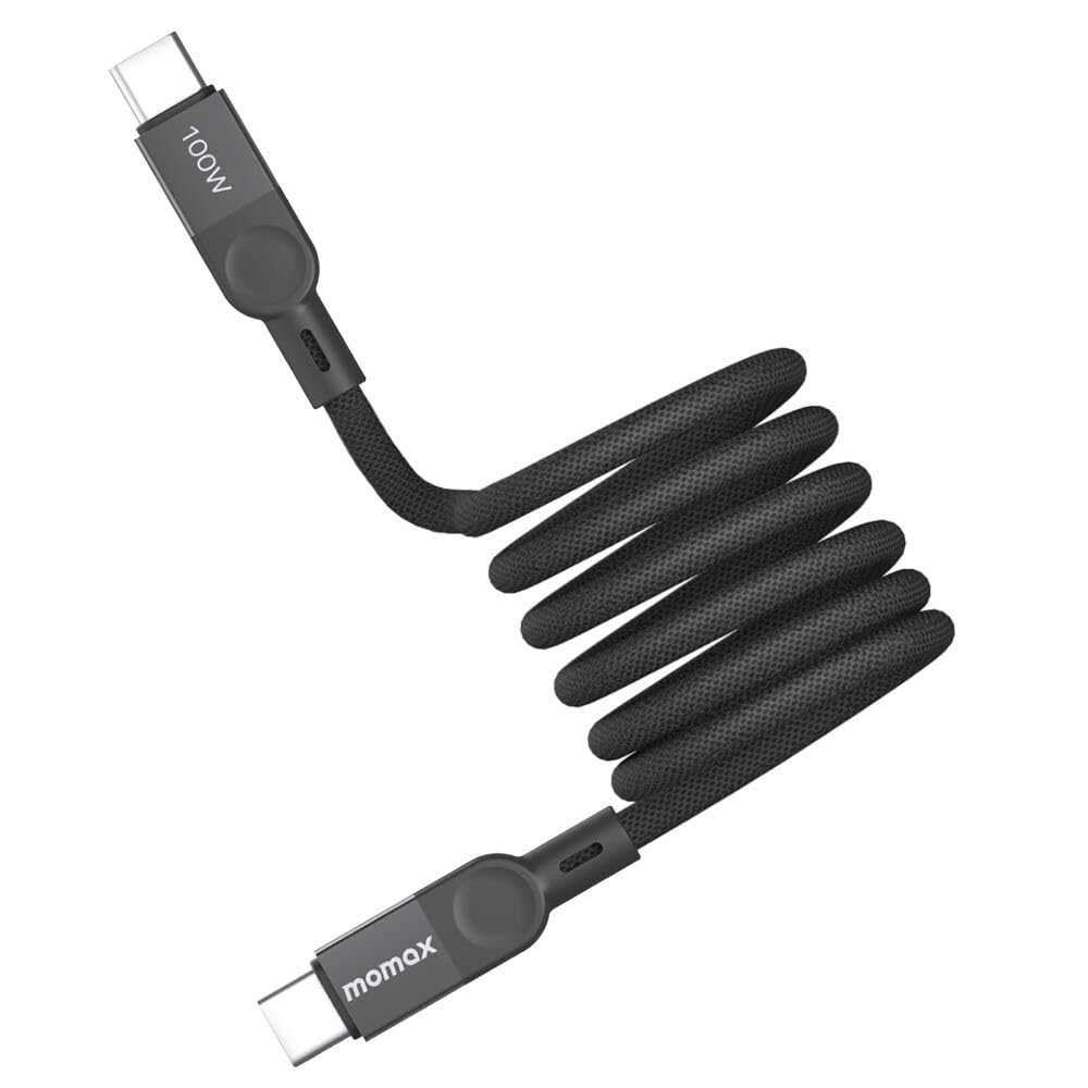 Momax Mag Link 100W USB-C Cable - 1M - Black PD Fast Charging - Magnetic - Durable Triple Braided Nylon - Supports Iphone / / Google/Oppo/Oneplus [DC35D] image number 2