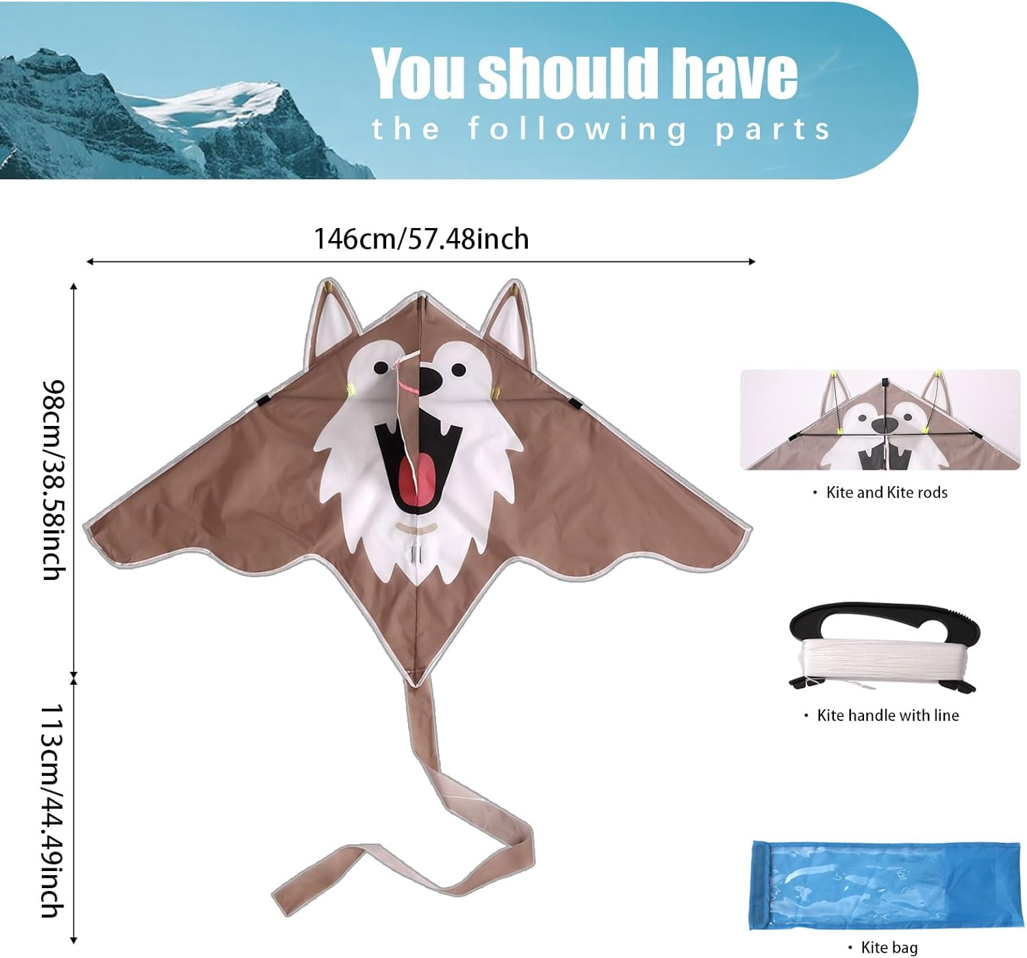 Colourful Kite for Kids & Adults, Easy to Fly Kids Kite for Beach Trip Park Outdoor Family Games and Activities image number 2