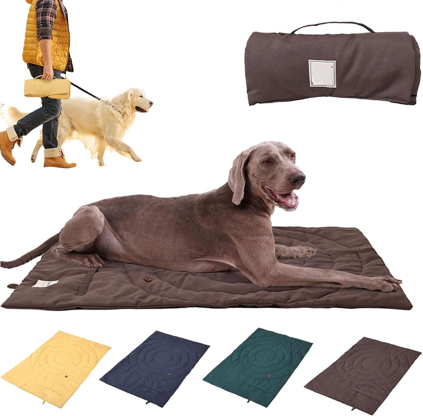 Portable Waterproof Dog Mat, Foldable Pet Bed for Indoor & Outdoor Use - Ideal for Travel, Camping, and Training, 39"X30" with Carry Bag - Durable, Washable, Lightweight image number 6
