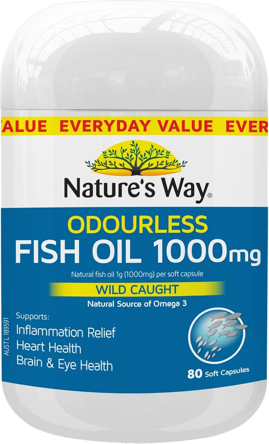 Nature'S Way Odourless Fish Oil 1000Mg 80 Capsules image number 1