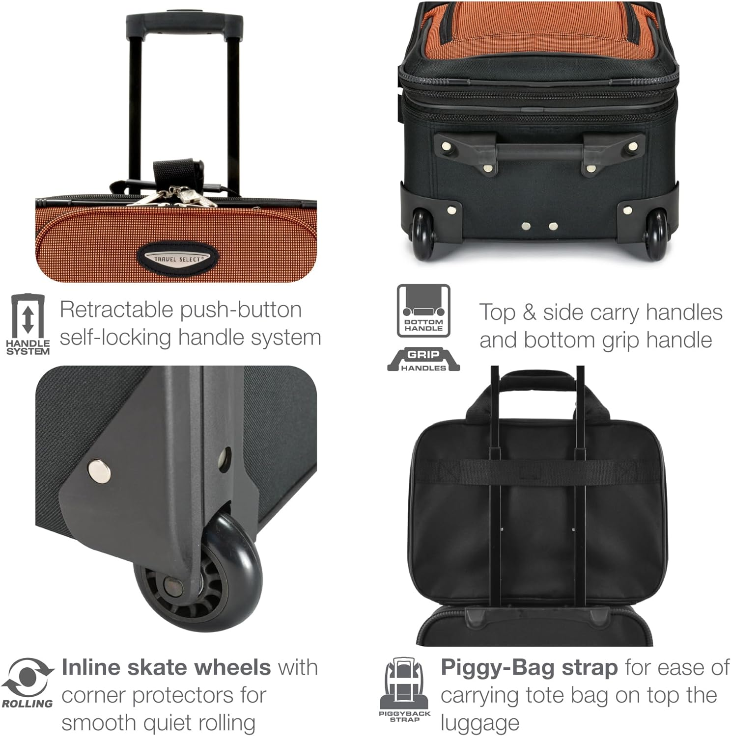 Traveler'S Choice Amsterdam 25-Inch Expandable Rolling Upright, Navy (Blue) - TS6950N25 image number 5