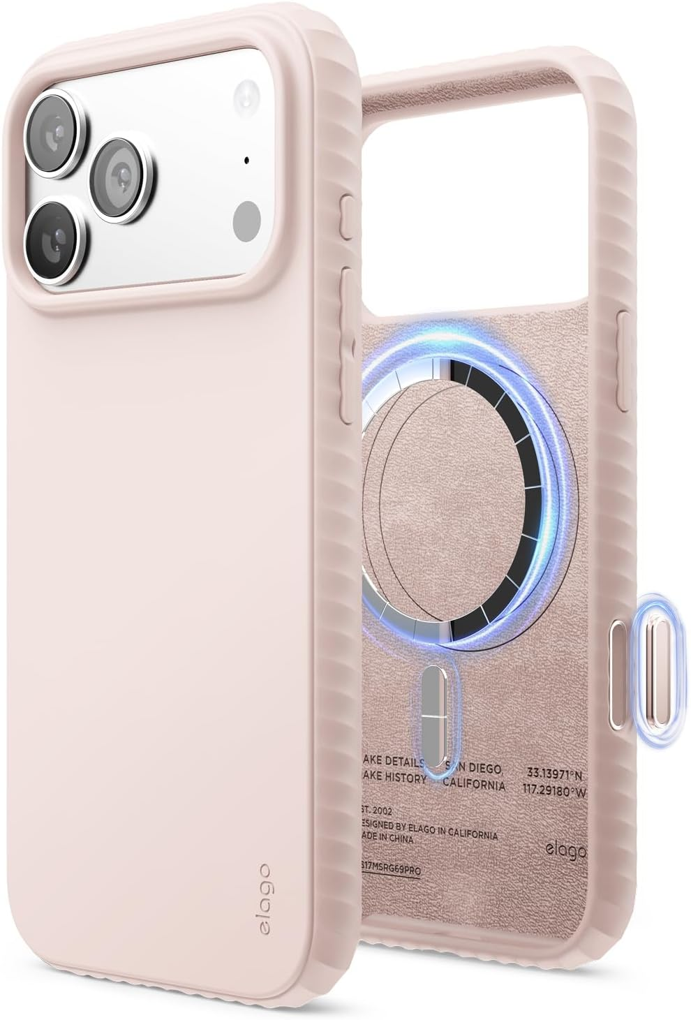 Elago Magnetic Ridge Case Compatible with Iphone 17 Pro Max Cover 6.9", Premium Magnetic Silicone Case - Compatible with Magsafe, Liquid Silicone Material, Protective, Shockproof, Slim (Stone)