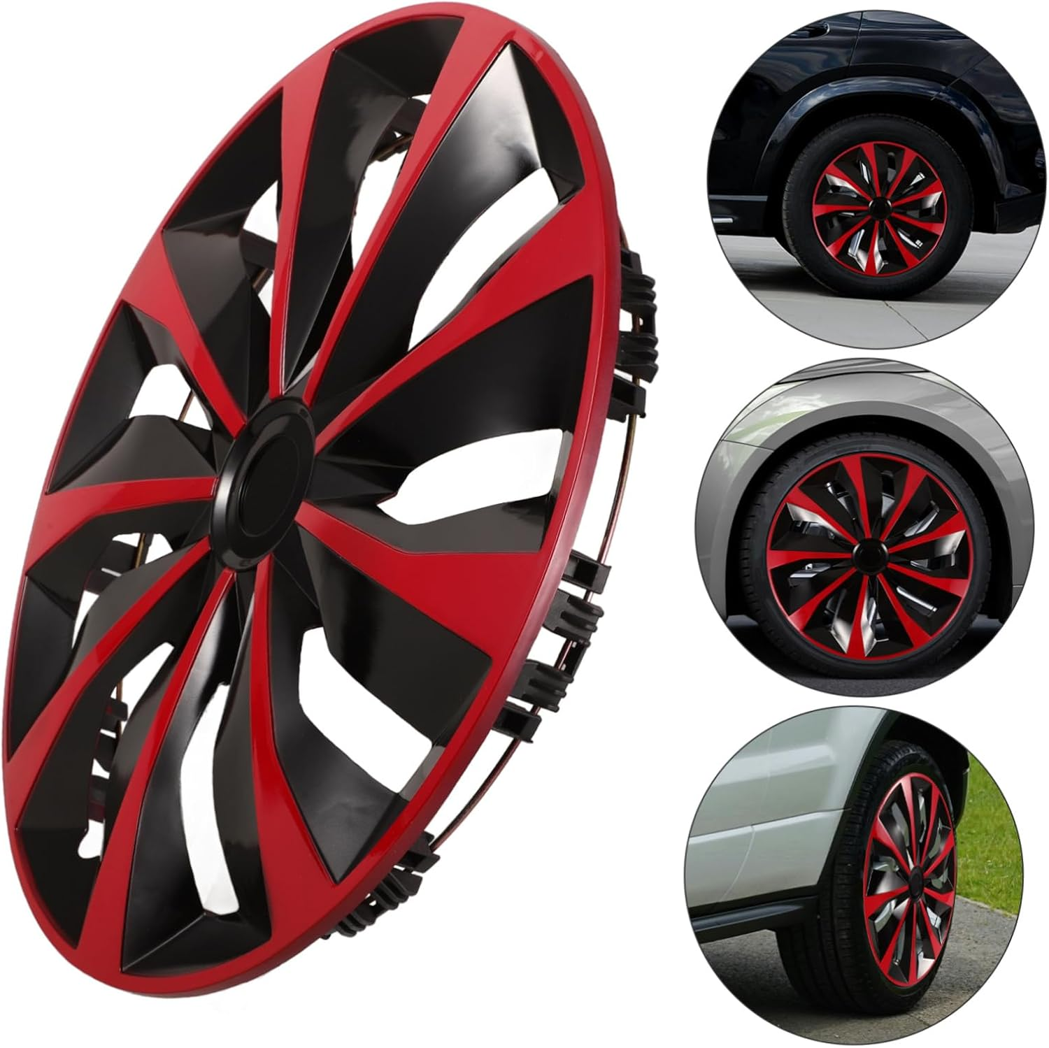 Mikinona Car Hubcap Rim Covers Replacement Hubcaps for Wheels Wheel Rim Cover Decorative image number 6