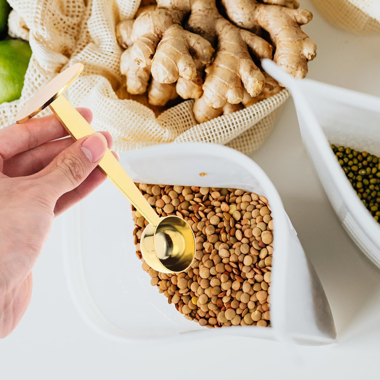 DECORNIJIA One Stainless Steel Coffee Measuring Spoon with Pressed Base for Espresso Sugar Milk Powder Home Kitchen Scoop for Beans Powder Tea Salt and Seasonings image number 2