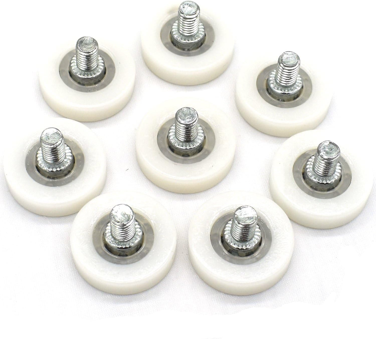 8Pcs Bearing Nylon Small Pulley Drawer - Plastic and Iron Sheet Cabinet Positioning Roller for File Cabinet (19Mm)