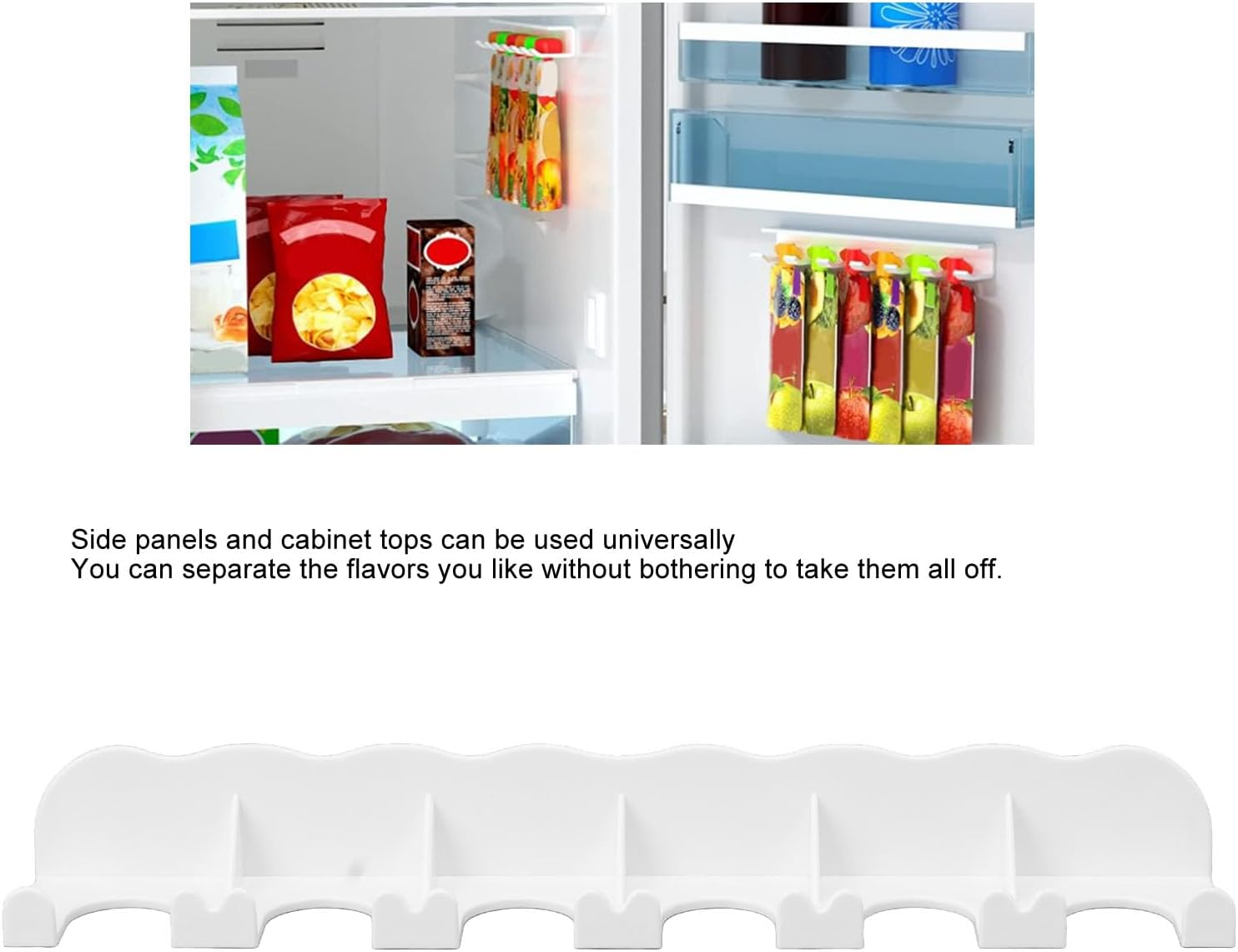 Food Pouch Hanger, Baby Food Pouch Holder with Nanogel, Food Pouch Organizer for Fridge, Kitchen Storeroom, Cabinet, Peel and Stick Storage for Yogurt, Applesauce, Baby Food image number 3