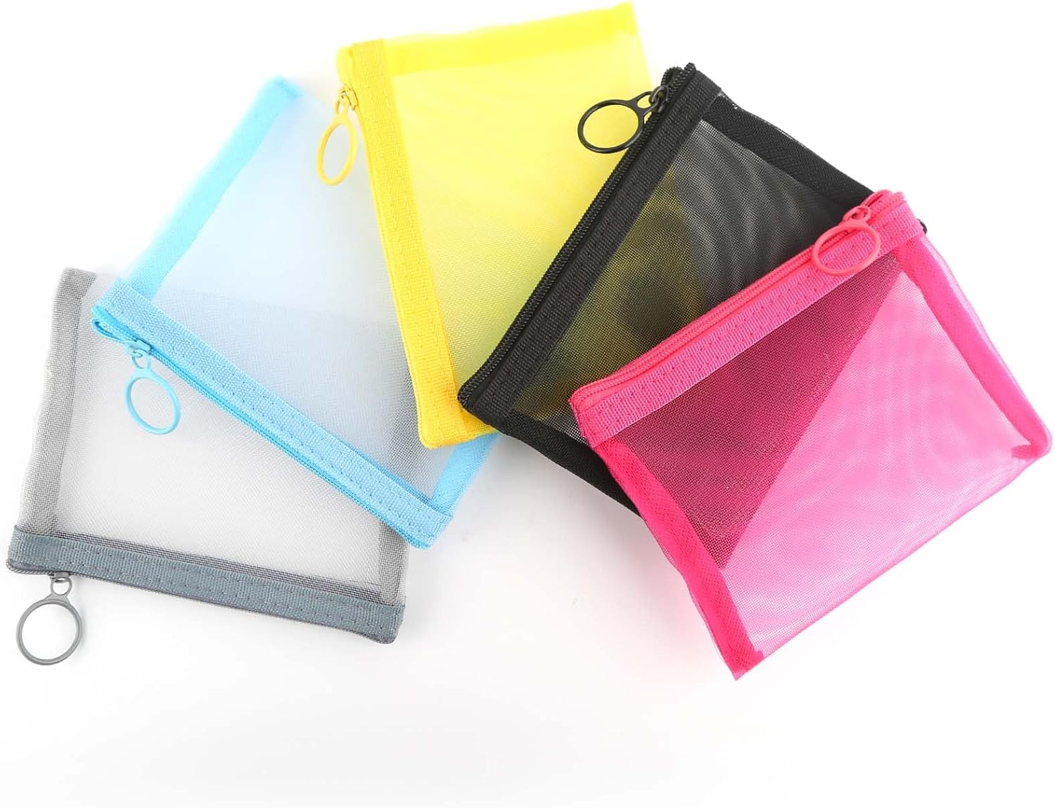 Mesh Zipper Bag Purse Organizer Pouches Makeup/Cosmetic Bag Travel Toiletry Bag Coin Pouch Daily Accessories image number 5