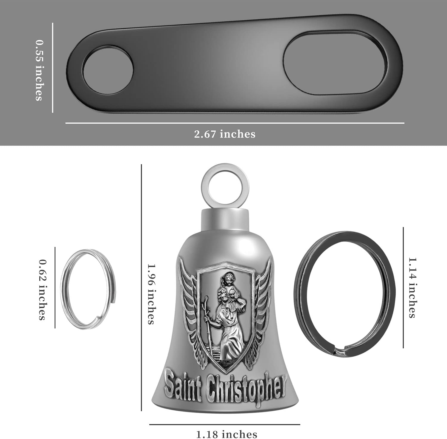 Biker Guardian Luck Riding Bell Motorcycle Gremlin Bells Car Key Chain Ring Accessories with Motorcycle Bell Hanger image number 1