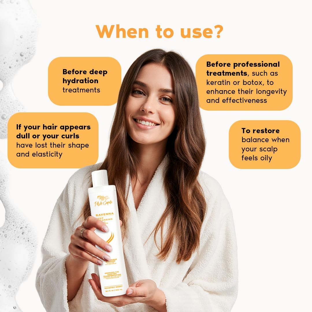 Ibelli Capelli Deep Cleansing anti Residue Shampoo Shine and Moisturize 300Ml10.1 Fl.Oz image number 3