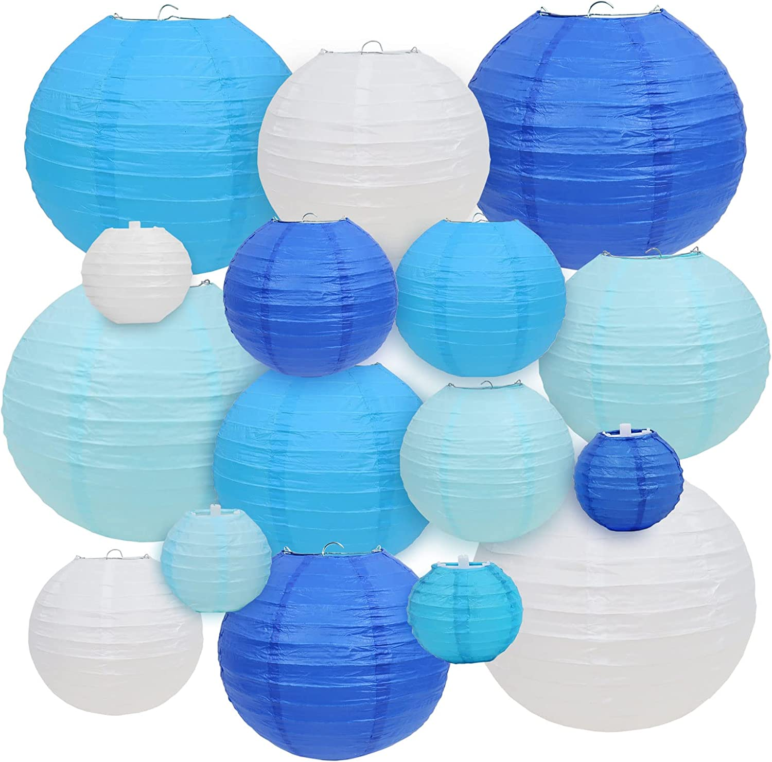 LURICO 16 Pcs Colorful Paper Lanterns (Multicolorsize of 4&rdquo; 6&rdquo; 8&rdquo; 10&rdquo;) - Chinese/Japanese Paper Hanging Decorations Ball Lanterns Lamps for Home Decor Parties and Weddings