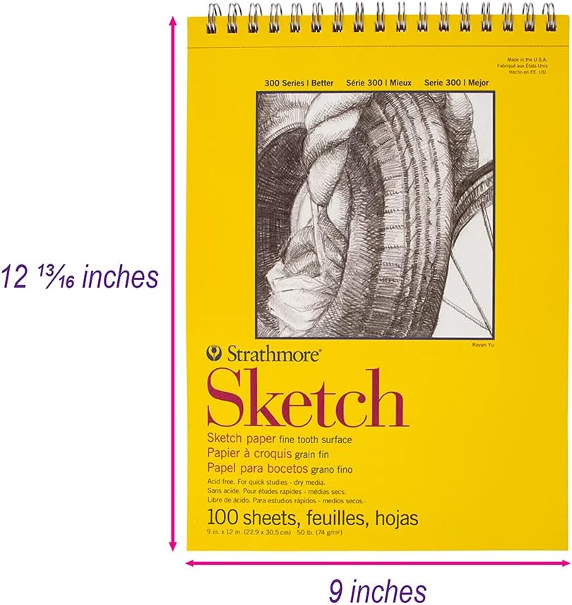 CRAFT COUNTY Strathmore 300 Series Sketchpad 100 Sheet 9 X 12 Inches Size White Sheets Great for Students Kids Artist School Projects Classroom Sketching Book image number 1
