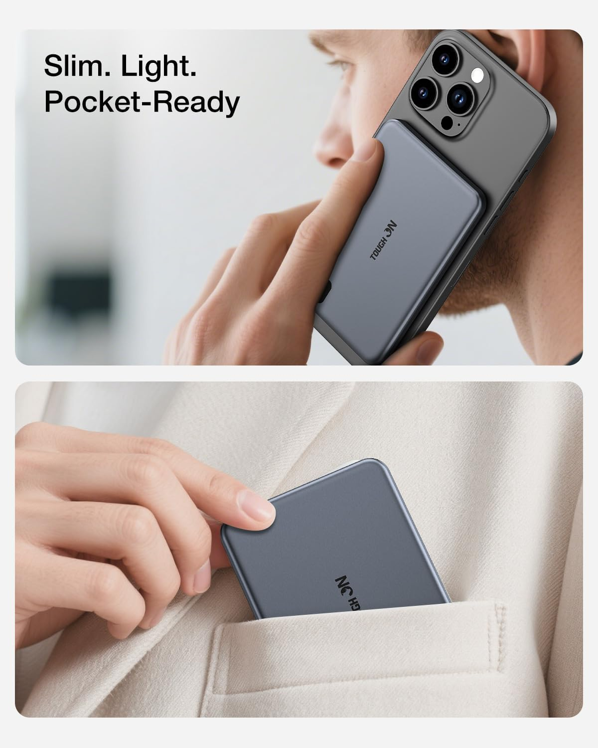 Tough on for Magsafe Power Bank 5000Mah,Ultra Slim Wireless Magnetic Portable Charger, Fast Charging Battery Pack with LED Display, Compatible with Iphone 17/16/15/14/13/12 and Samsung Phones image number 6