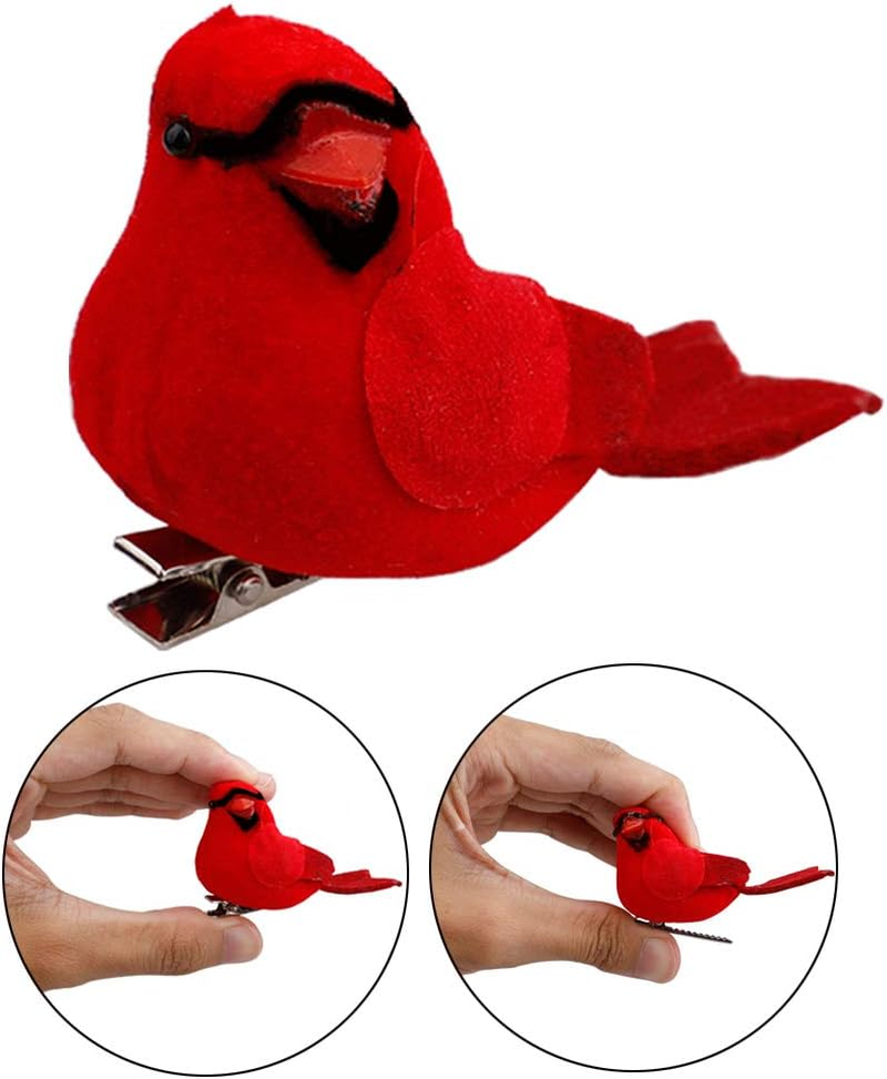 12 Pcs Christmas Cardinal Birds Ornament, Artificial Xmas Birds with Metal Clip for Tree Decorations, Arts and Crafts (#1) image number 1