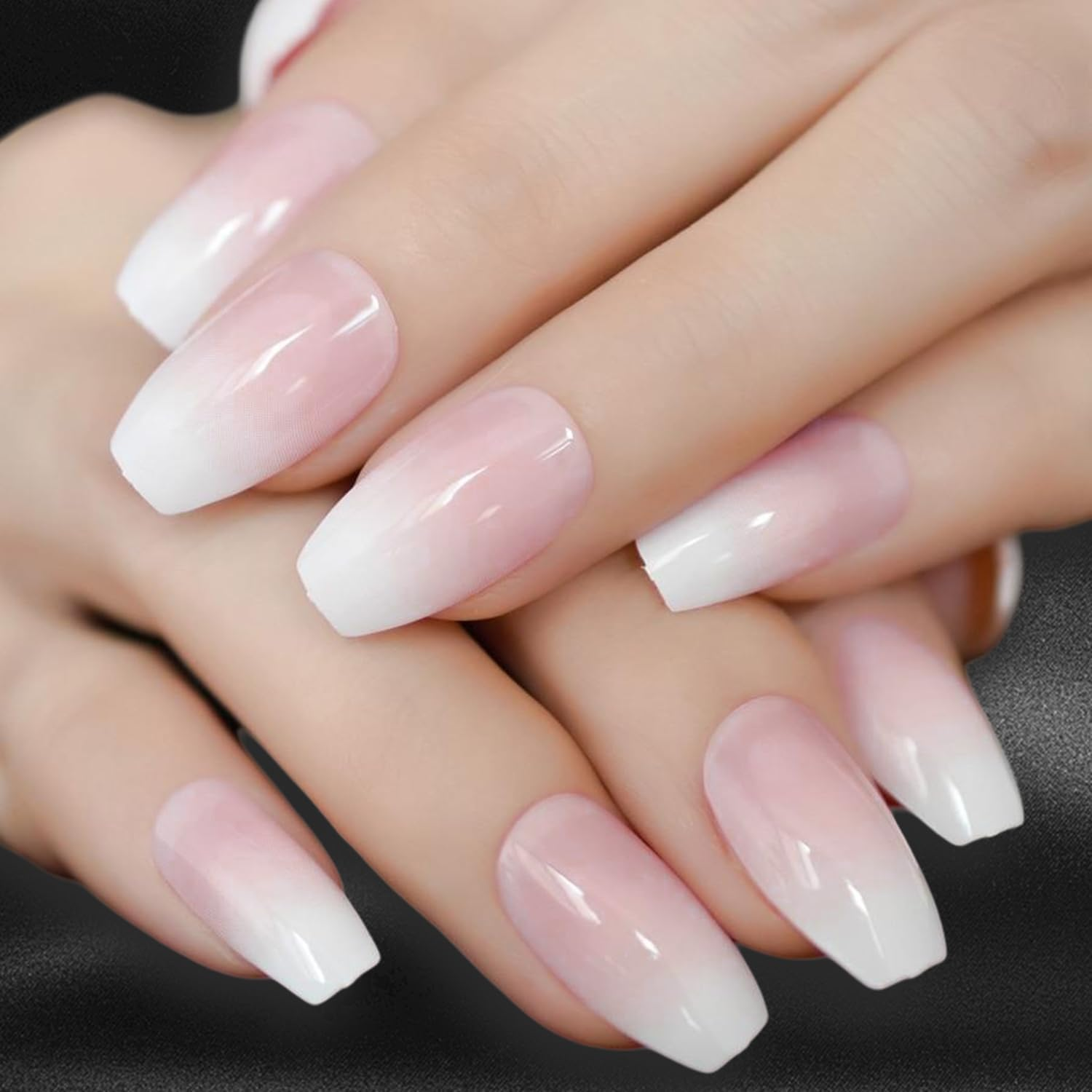 24Pcs Kiss Kiss Nails French Tip False Nails Press-On Short Stick-On Daily Wear image number 5
