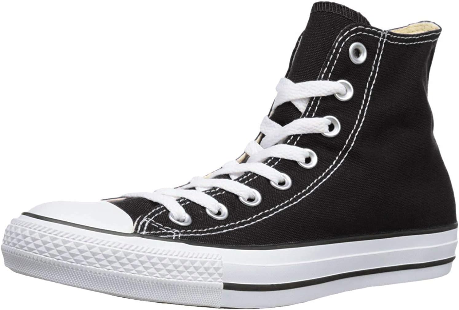 Converse Chuck Taylor All Star High Top Sneaker, Black (White Sole), Size 8
