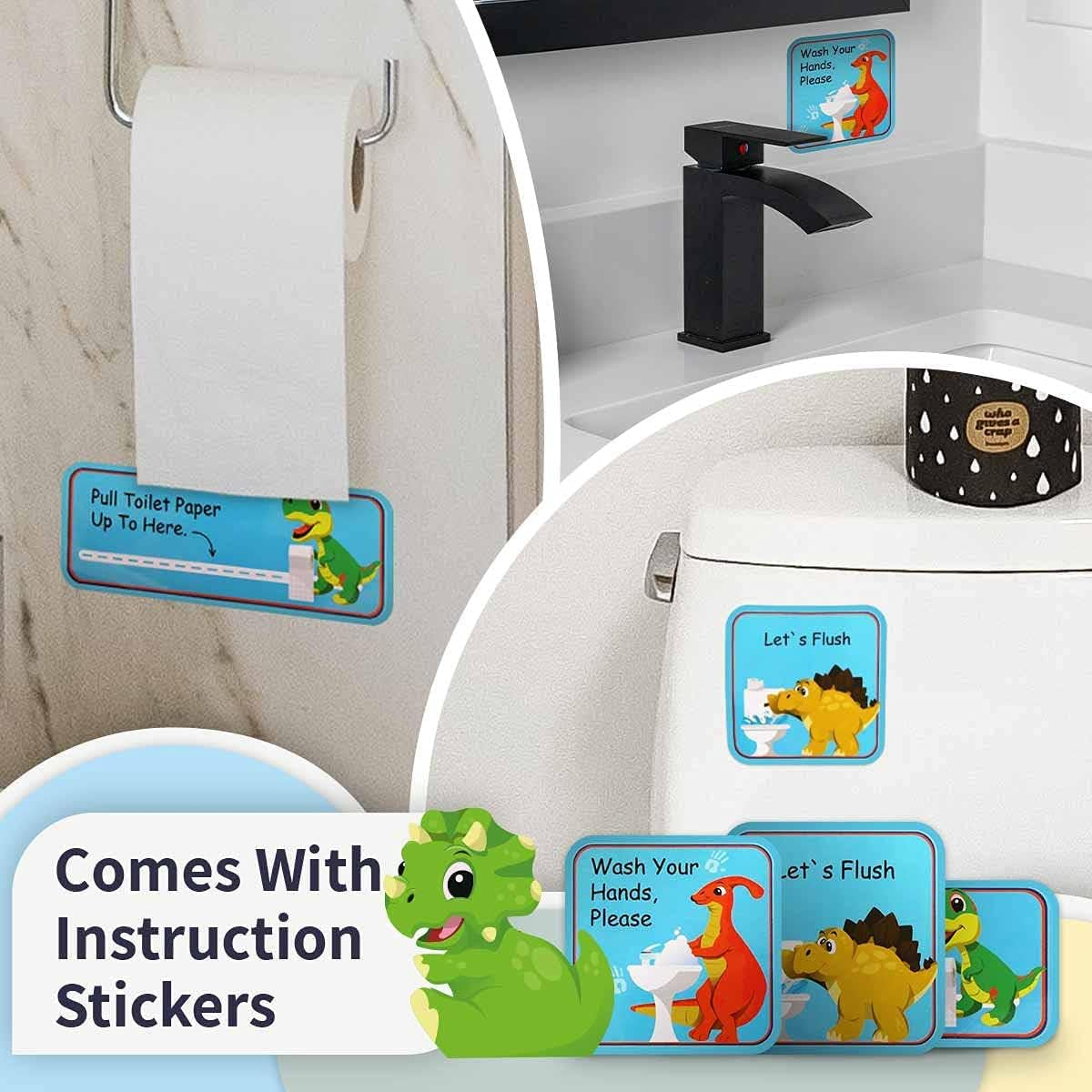 Potty Training Chart with 35 Stickers, 3 Reminder Stickers and Crown for Toddlers Boys and Girls - Potty Training Rewards for Kids - Dino image number 1