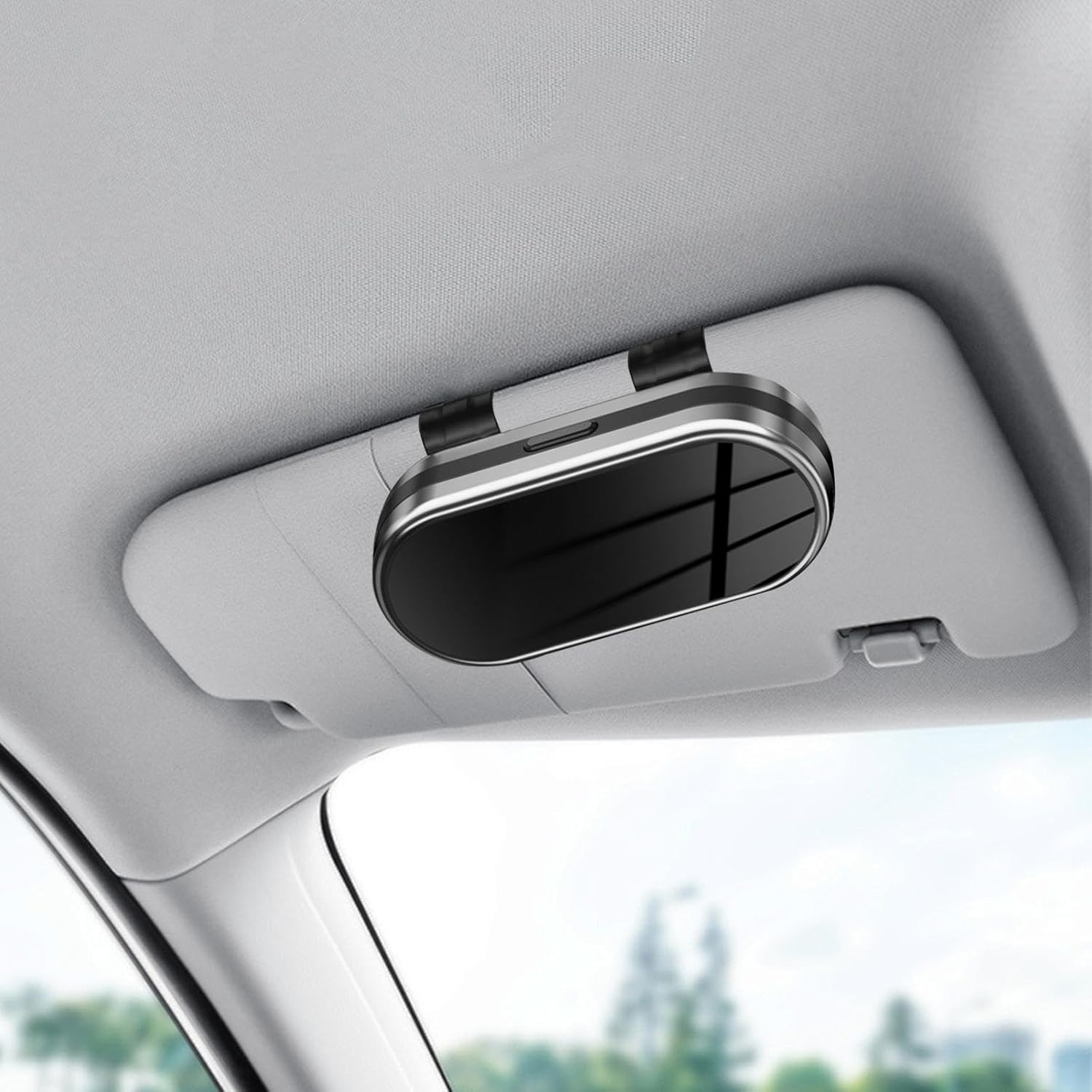 Qtueop Sun Visor Glasses Holder Storage Box Accessory Organizer Clip Holder That Protects Glasses Suitable for Storing Glasses, Black Rose Gold, as Described - Black Silver image number 4