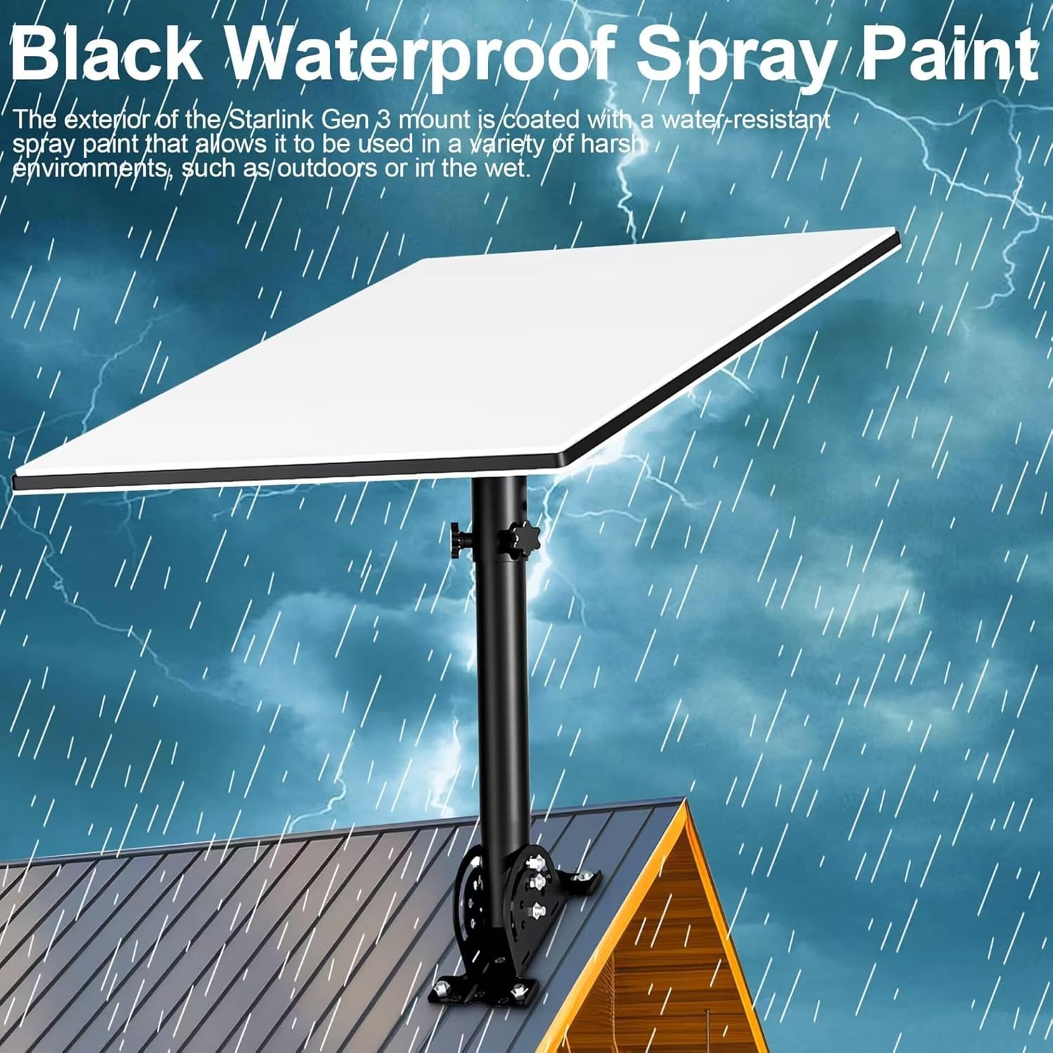 Starlink Gen 3 Heavy Duty Pivot Roof Mount, Adjustable 360 Degree for Better Signal, Starlink Mounting Kit for Starlink Internet Kit Satellite, Compatible with Starlink Standard Gen 3 Dish (Black) image number 1