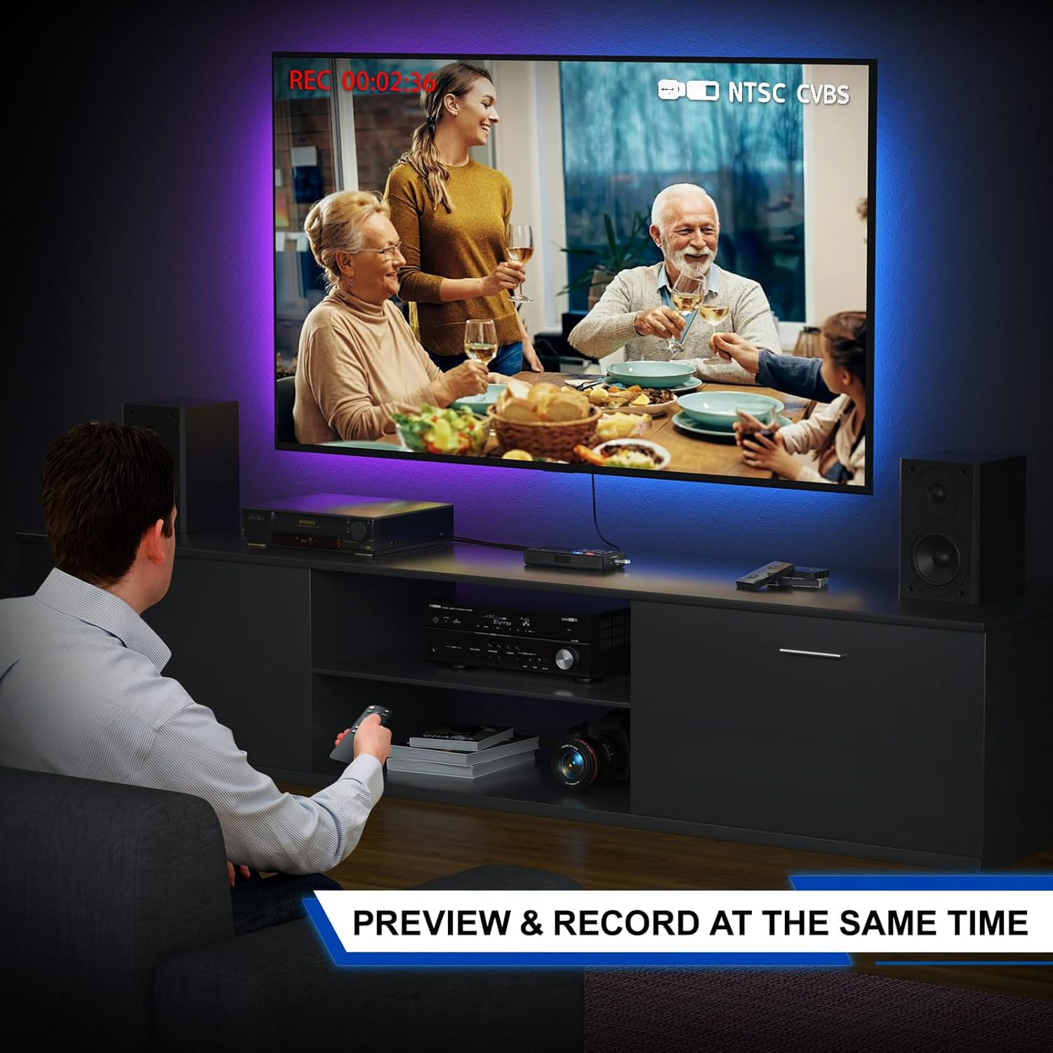 PORTTA VHS to Digital Converter, Video to Digital Recorder with Remote, RCA to HDMI Converter Compatible with VHS, VCR, DVR, DVD, Hi8, Mini DV, Camcorder, Cassette Tape, Gaming Consoles image number 5