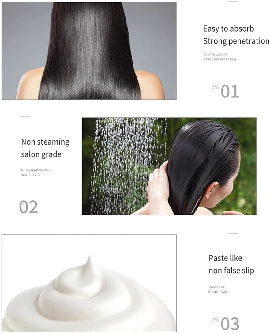 Hair Straightener Mask with Deep Repair,5 Seconds to Restore Soft Hair,Collagen Hair Mask for Moisturization, for Dry & Damaged Hair image number 3