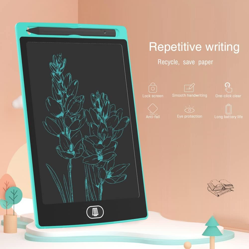 [2 Pack] 8.5 Inches LCD Writing Tablet with 2 Magnets,Tiqus Magnetic Electronic Ewriter Kitchen Memo Notice Fridge Board Magnetic Daily Planner Checklist (Light Blue) image number 4