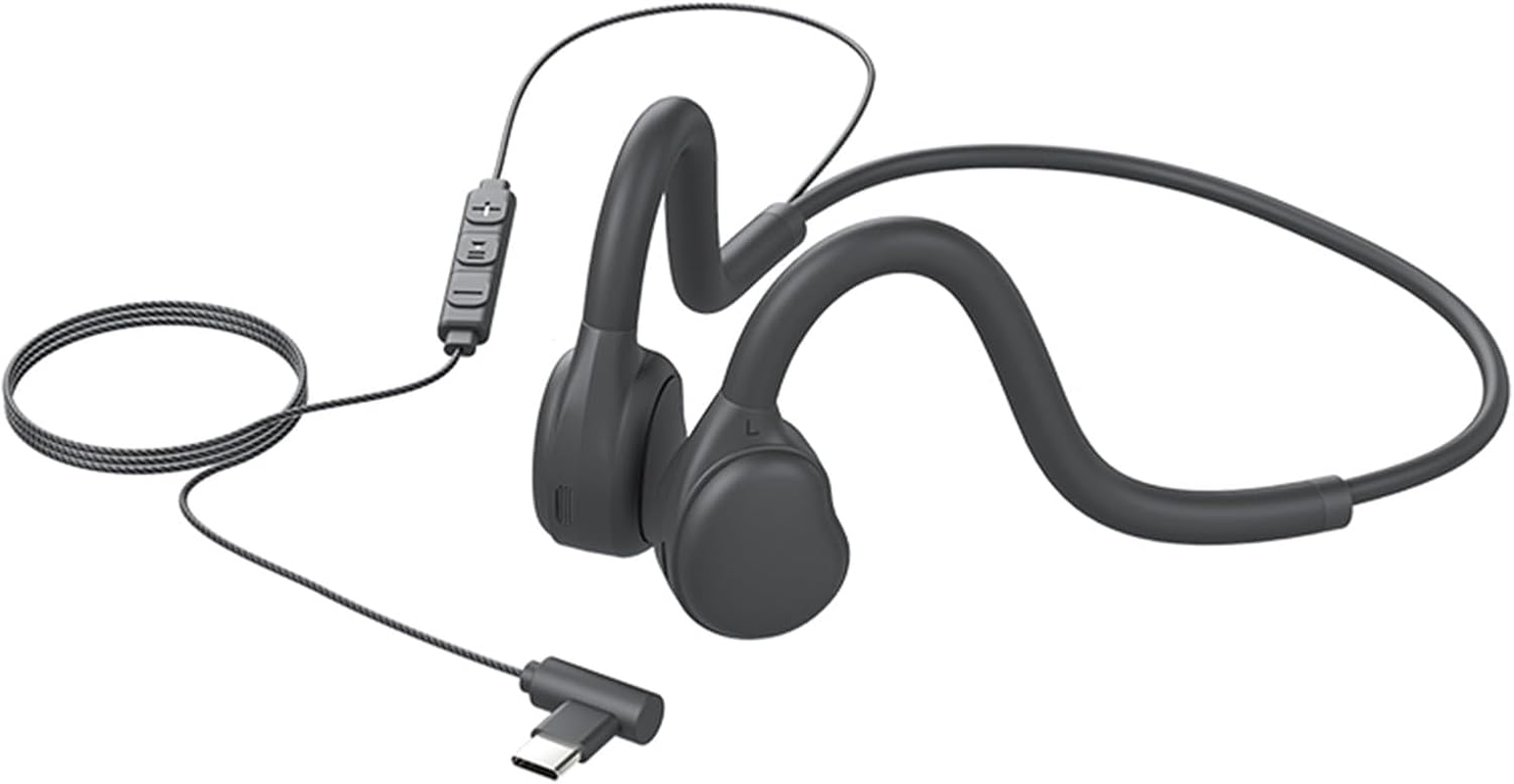 Bone Conduction Earphones, Type-C Wired Earphones, Built-In Microphone anti Sweat Sports Earphones USB-C Open Earphones image number 1