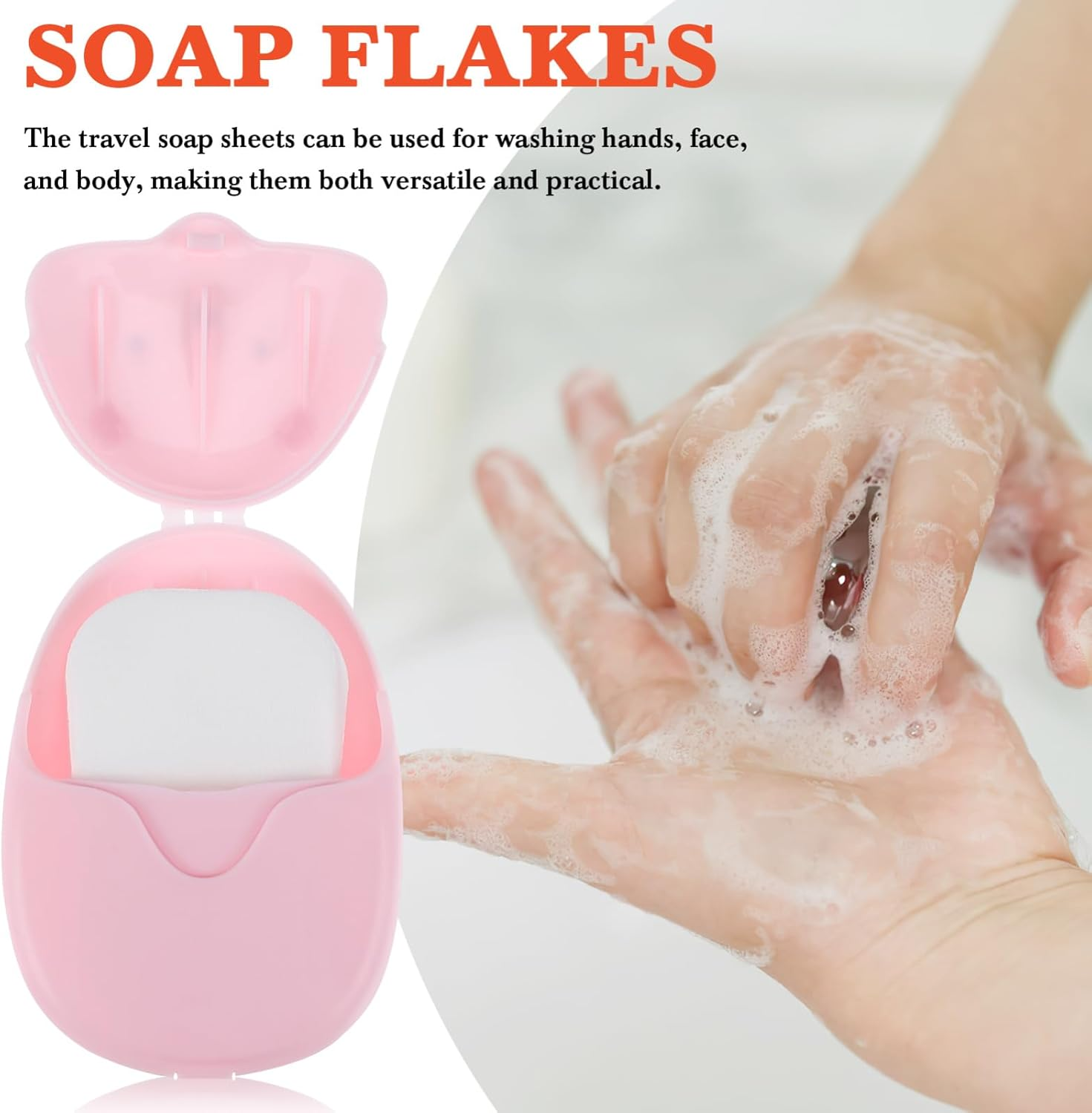 SUPVOX 3 Pcs Travel Soap Sheets Portable Paper Soap Flakes for Hand Washing Pp Material for Hiking and Travel Toiletries image number 6