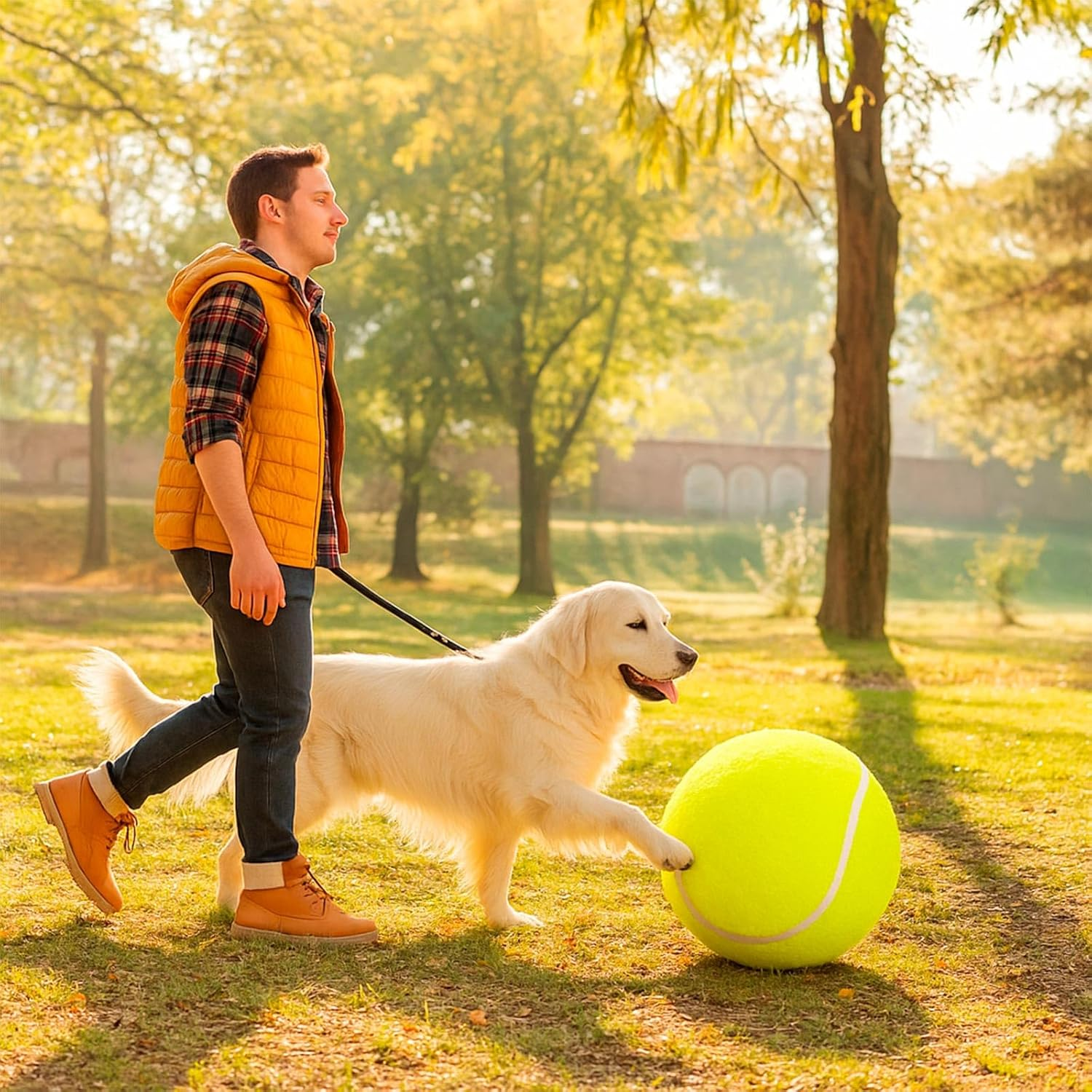9.45 Inch Giant Herding Ball for Dogs, Extra Large Tennis Ball for Dogs with Pump & 2 Needles Fun Fetch & Training Pet Outdoor Toy image number 1