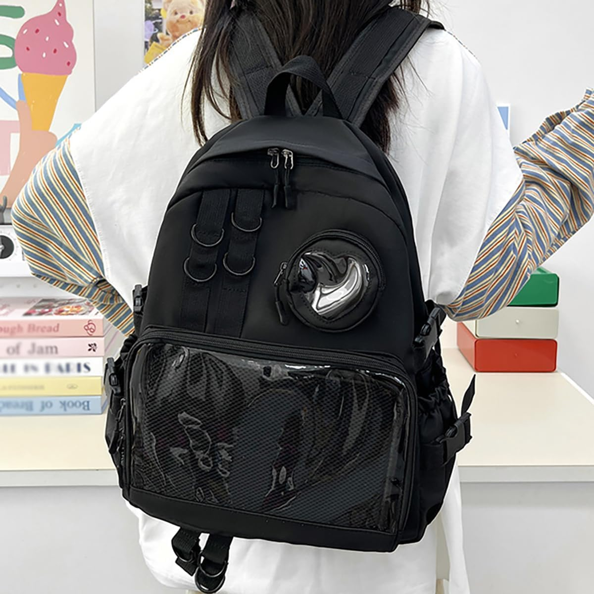 Ita Bag Preppy Backpack with Pin Display Insert for School Anime Cosplay image number 1