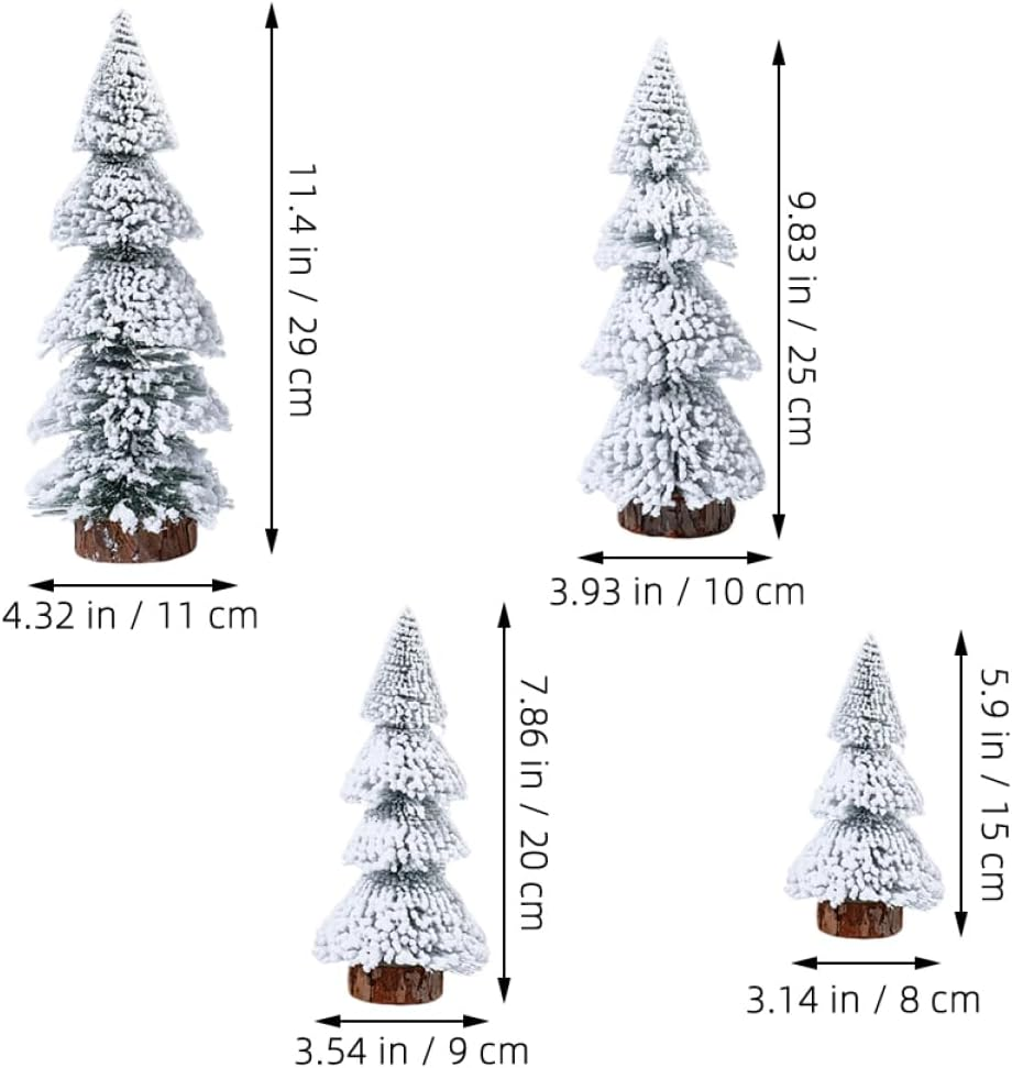 4Pcs Miniature Christmas Trees Artificial Xmas Tree for Christmas Party Favor image number 4