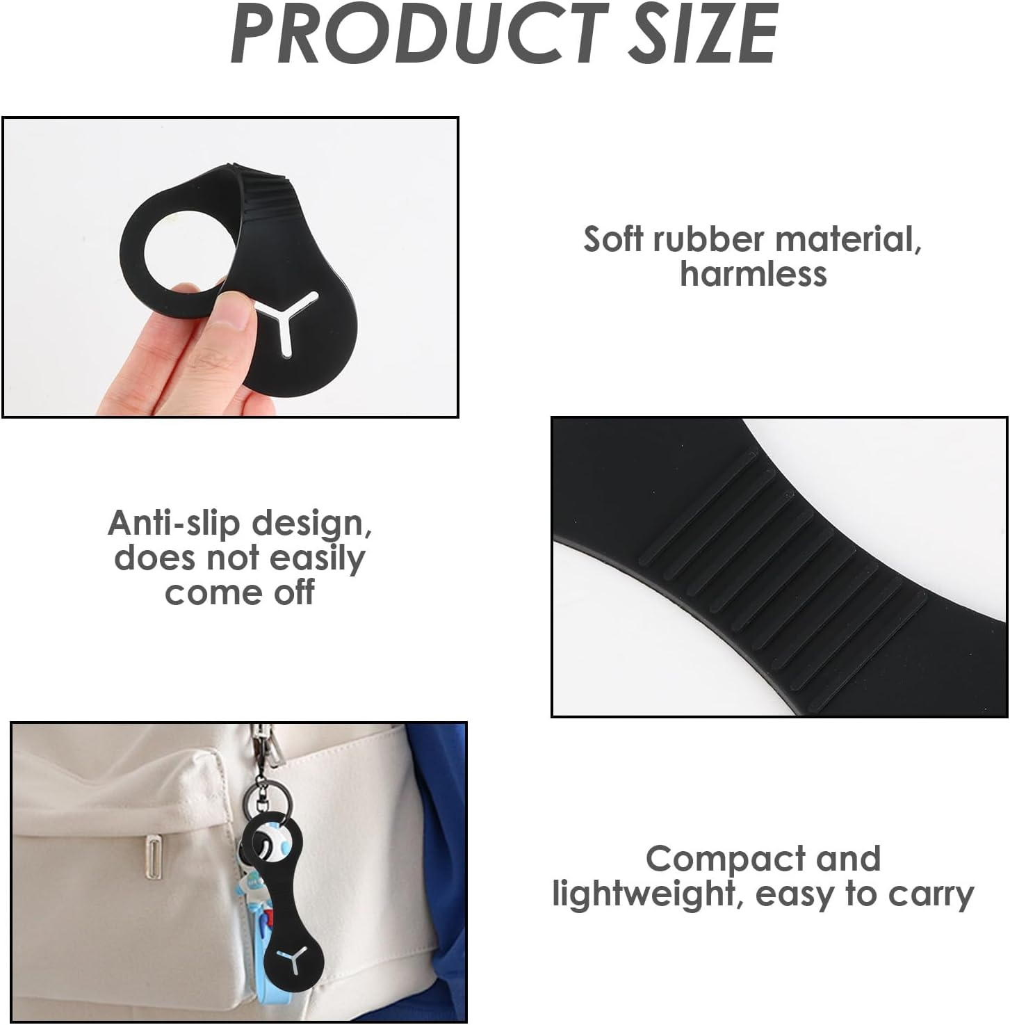 4 Pcs Dog Poop Bag Holder & Waste Bag Carrier - Hands-Free Leash Attachment, Universal Clip-On Dispenser for Dog Walking Accessories (Black) image number 3