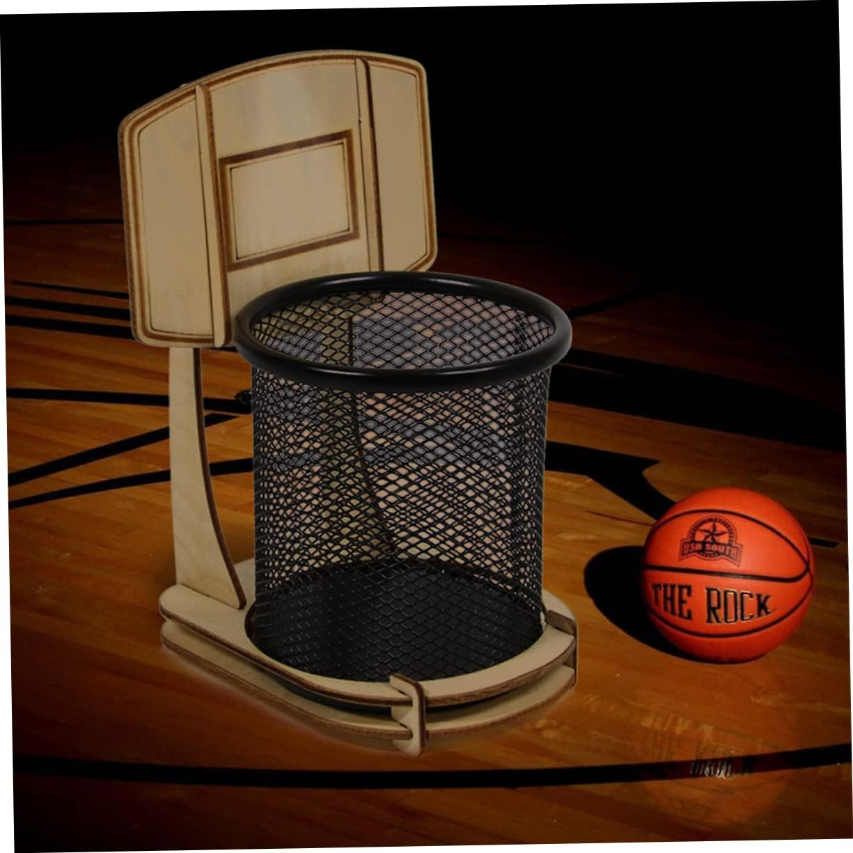 NUOBESTY Wooden Basketball Stand DIY Pen Holder Pencil Organizer Storage Case Detachable Pen Container for Desk Home Decorative Accessories Stationery Supplies image number 6