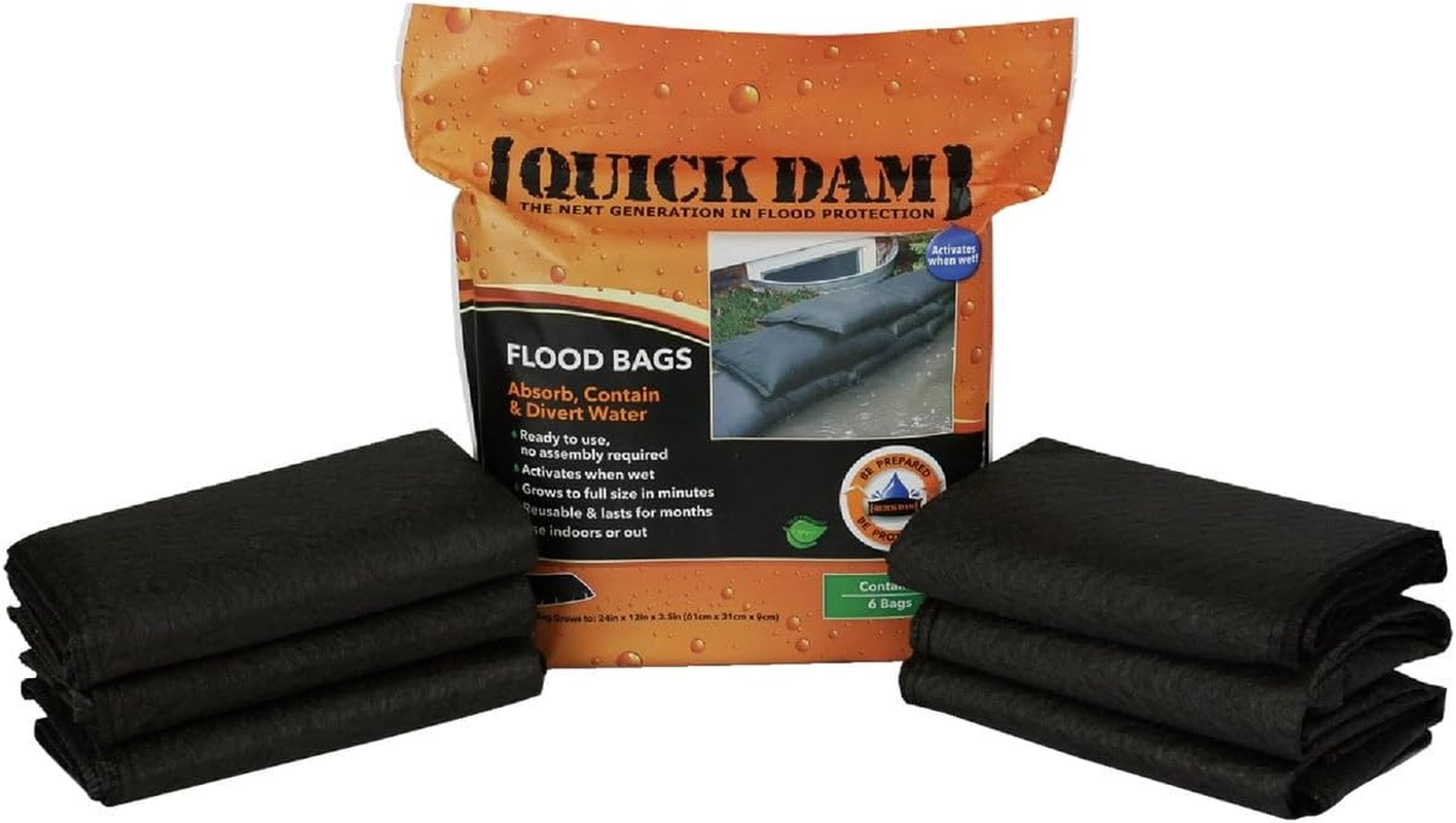 Pack of 6 Quick Dam Sandless Sand Bags 600Mm Self Inflating No Sand Required! by Quick Dam image number 2
