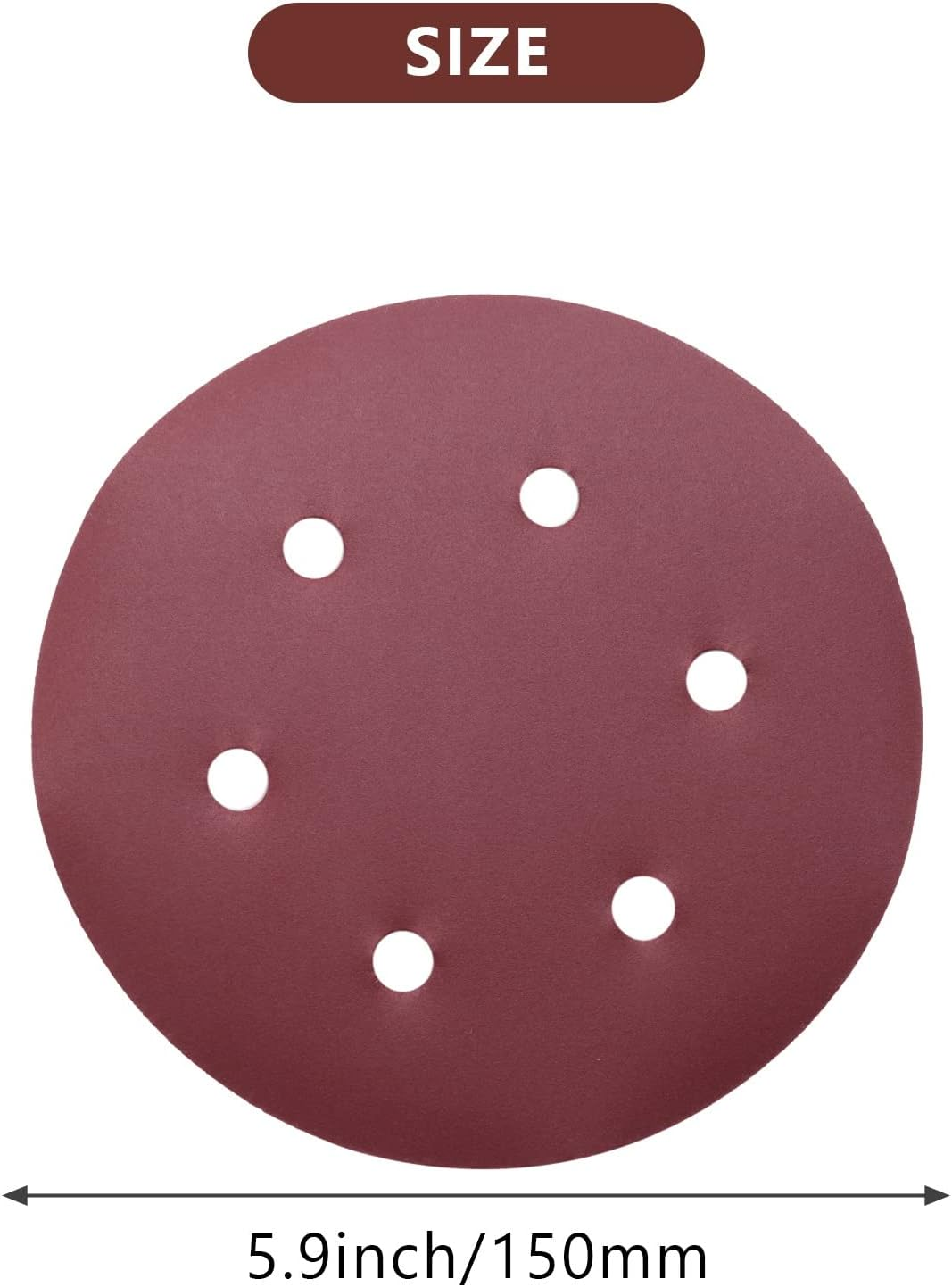 Haskoss 150Mm Sanding Disc, 6 Inch Hook and Loop Sanding Pads, 100 Pcs Sandpaper Set Assorted Grits for Random Orbital Sander image number 4
