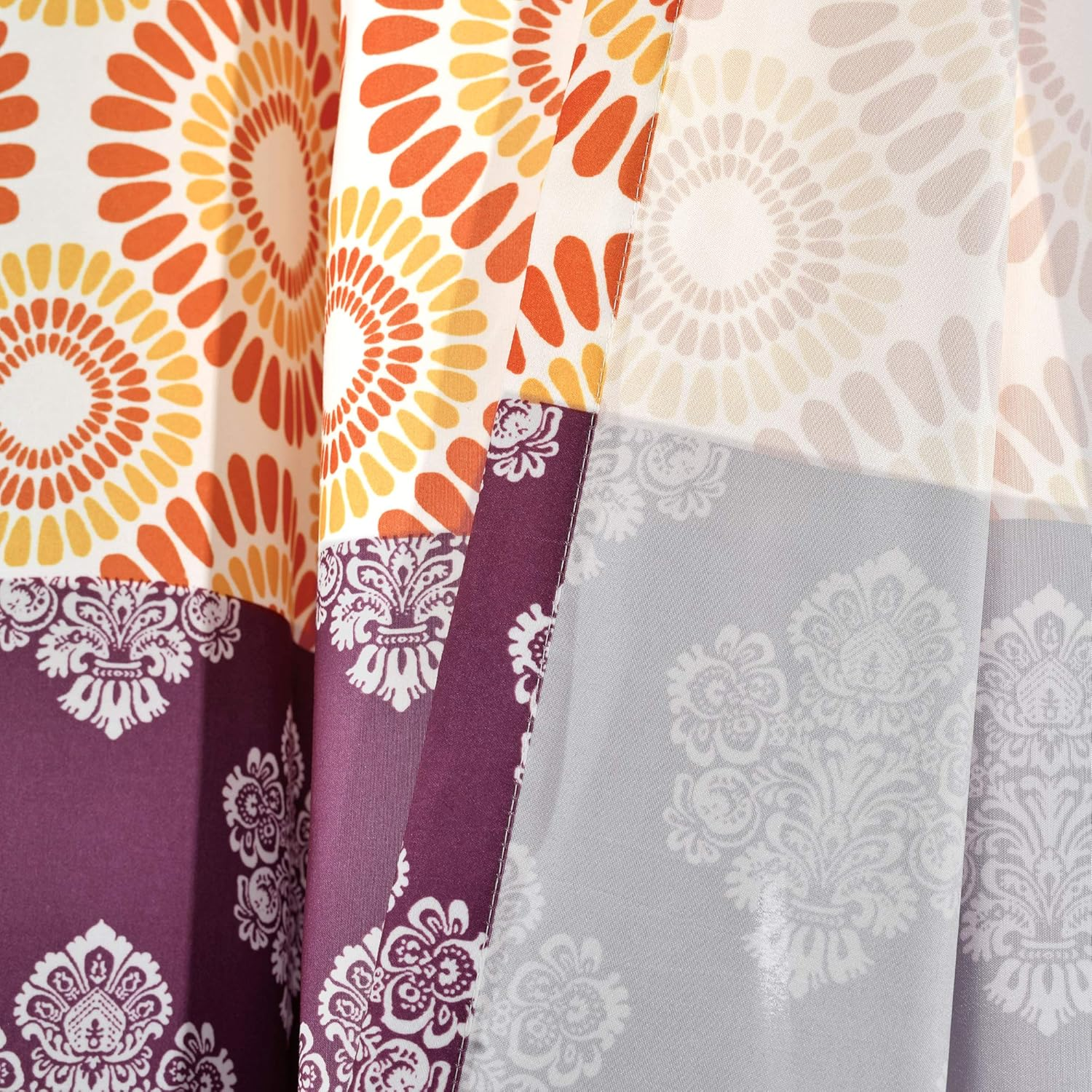 Bohemian Stripe Window Curtain Panels Fuchsia/Orange 52X108 Set image number 4