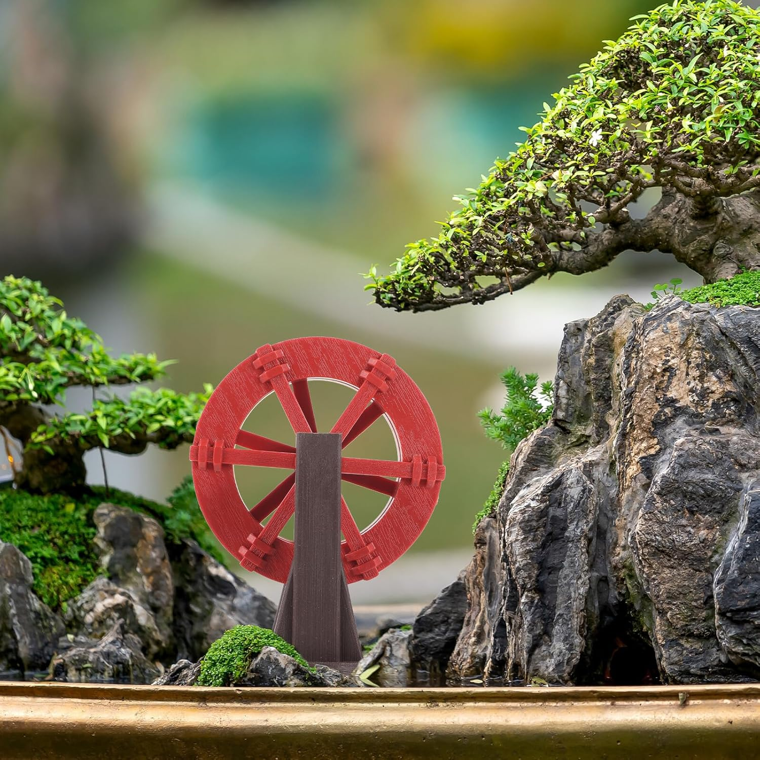 Water Wheel Fountain Accessory Plastic Decorative Prop for Outdoor Water Features Photography and Zen Garden Scene Layout image number 2