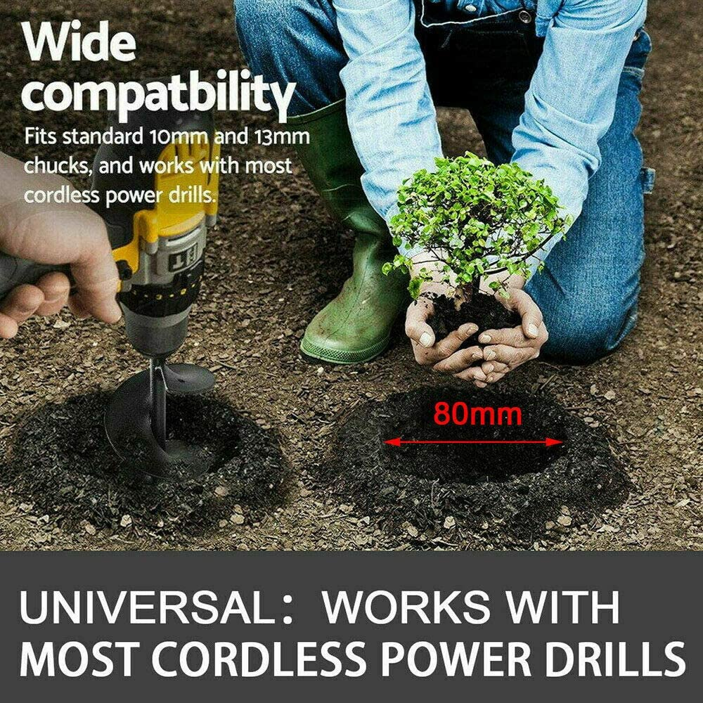 Costcom Power Garden Auger Earth Drill Bit Post Digger Planter Outdoor &Phi;80 X300/600Mm (&Phi;80 X 300Mm) image number 2